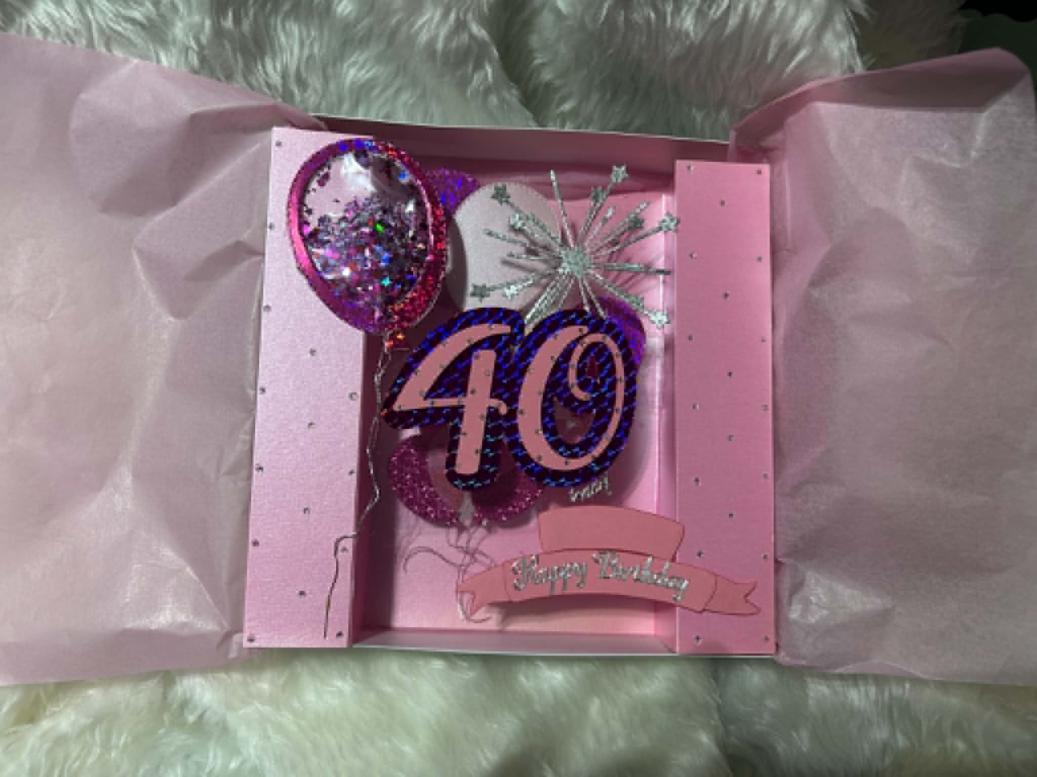 Handmade Personalised Boxed 40th Birthday Card
