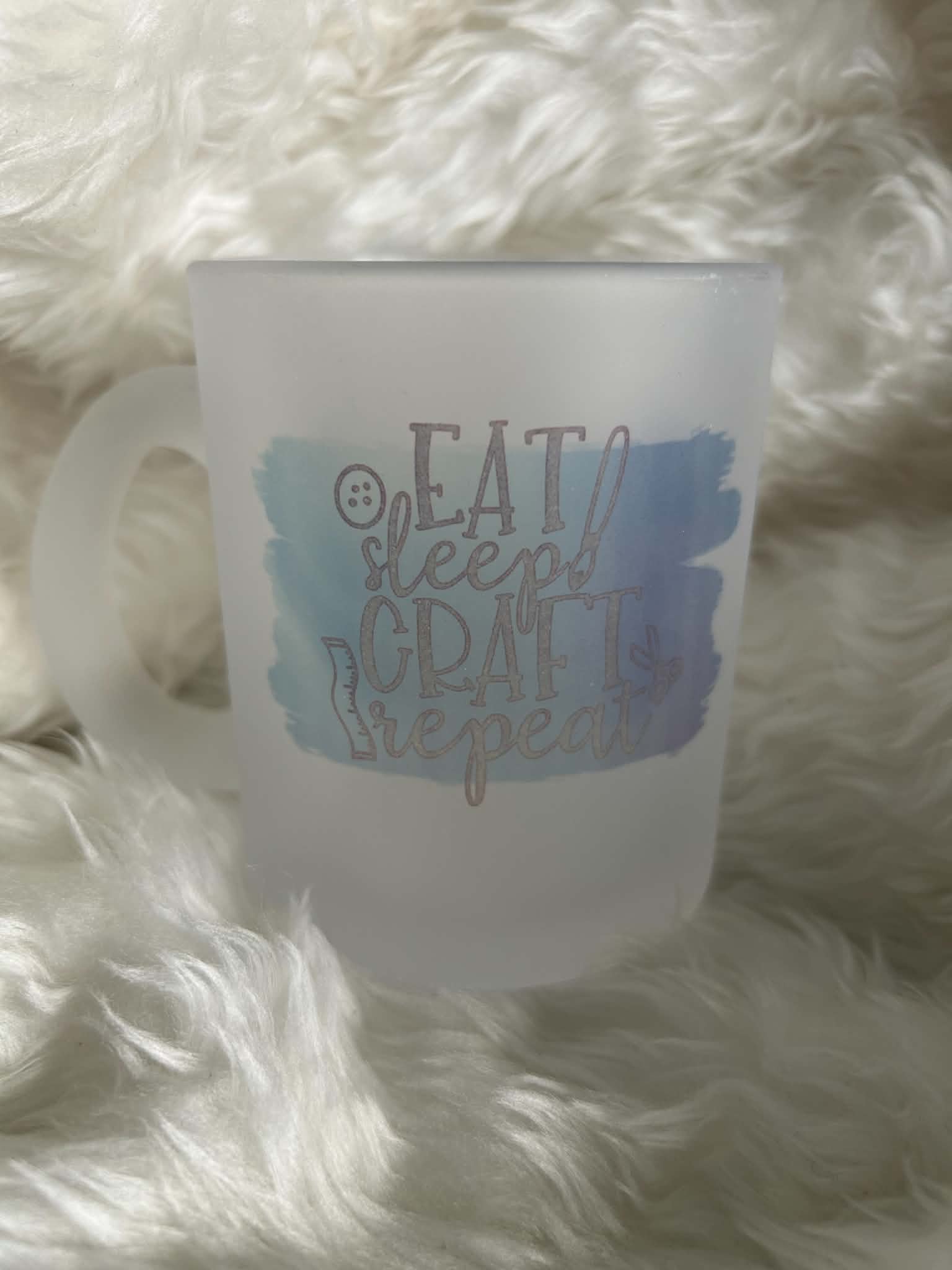 Frosted Mug 'Eat, Sleep, Craft, Repeat