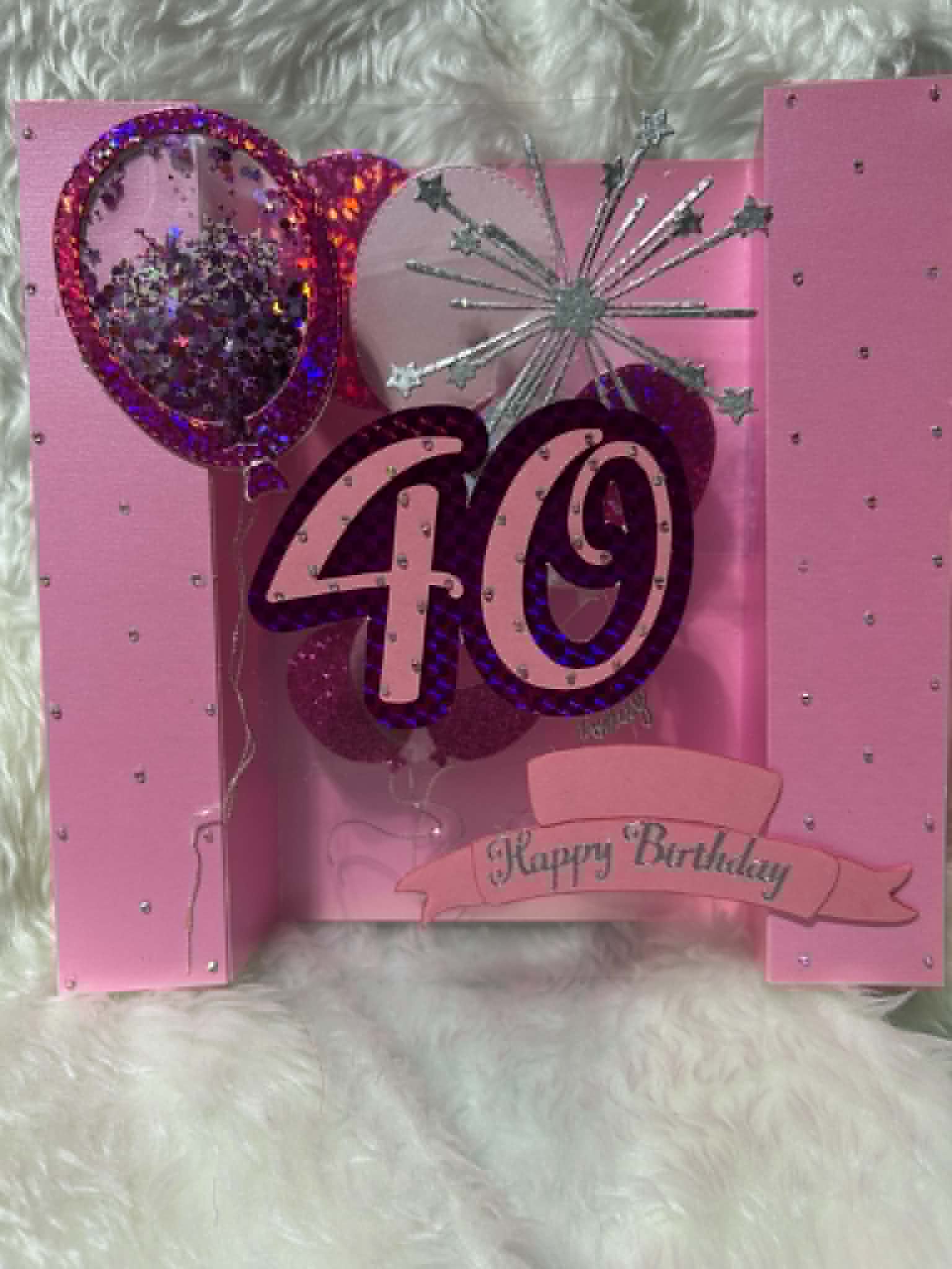 Handmade Personalised Boxed 40th Birthday Card
