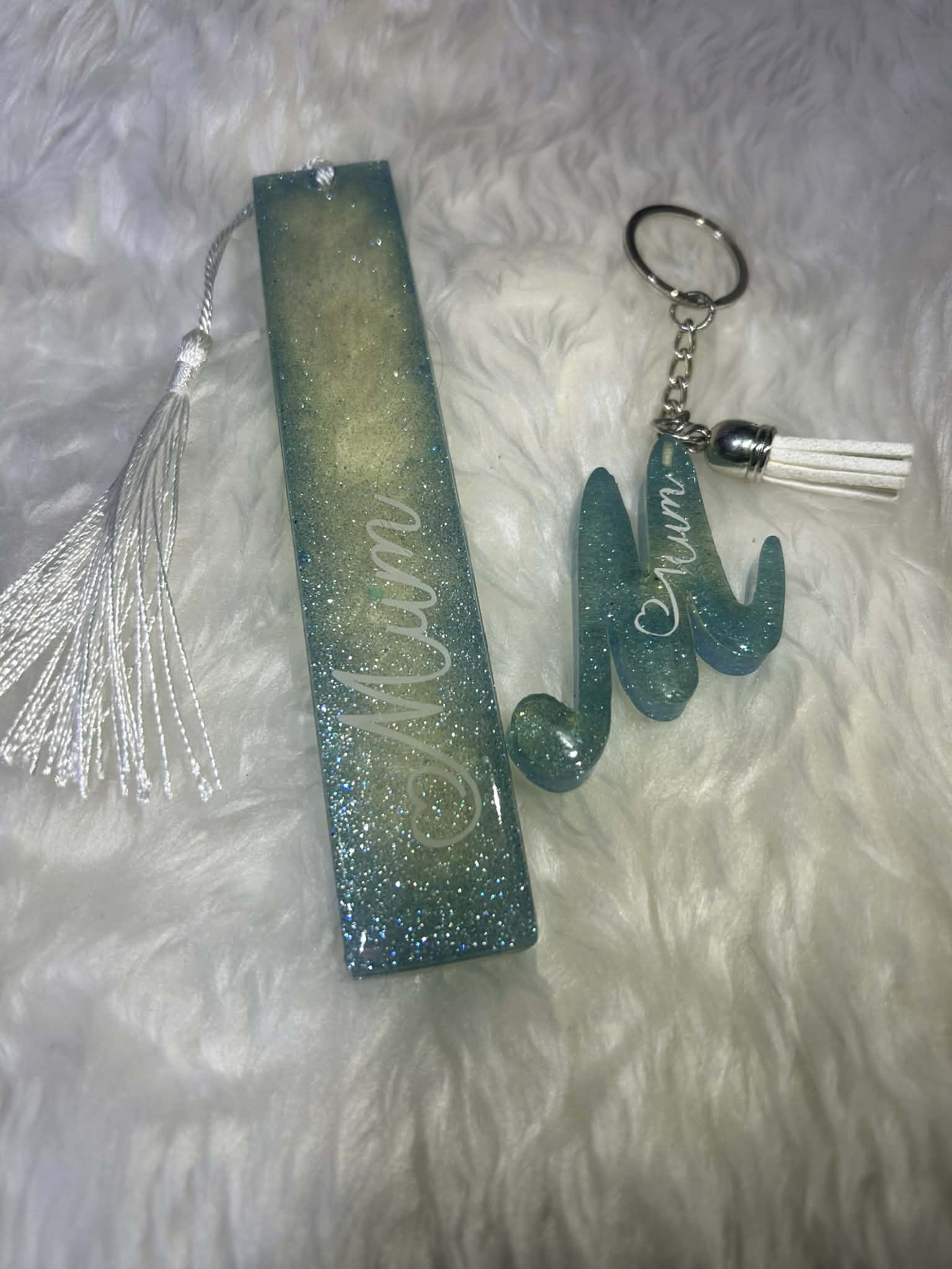 Handmade Resin Bookmark & Keyring 'Mum'