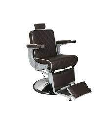 Salon Fit Chrysler Barber Chair Brown with White Piping