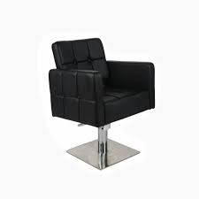 Salon Fit Dakota Styling Chair Black Upholstered Square Base Salon Styling Chair