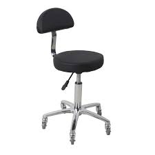 Salon Fit Hudson Gas Lift Stool Black with Backrest