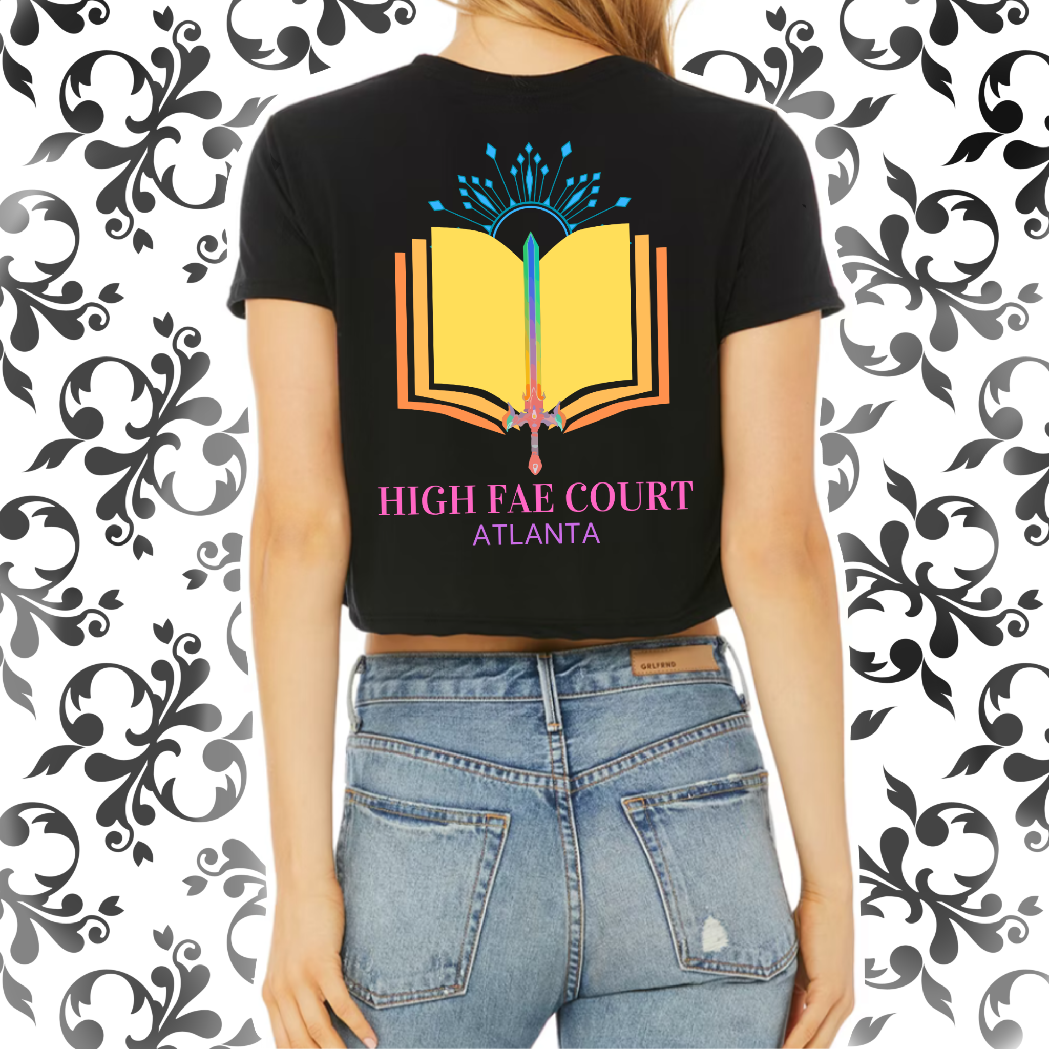 Crown & Sword, Glitter & Glow: Adult Cropped TShirt (Bella+Canvas)