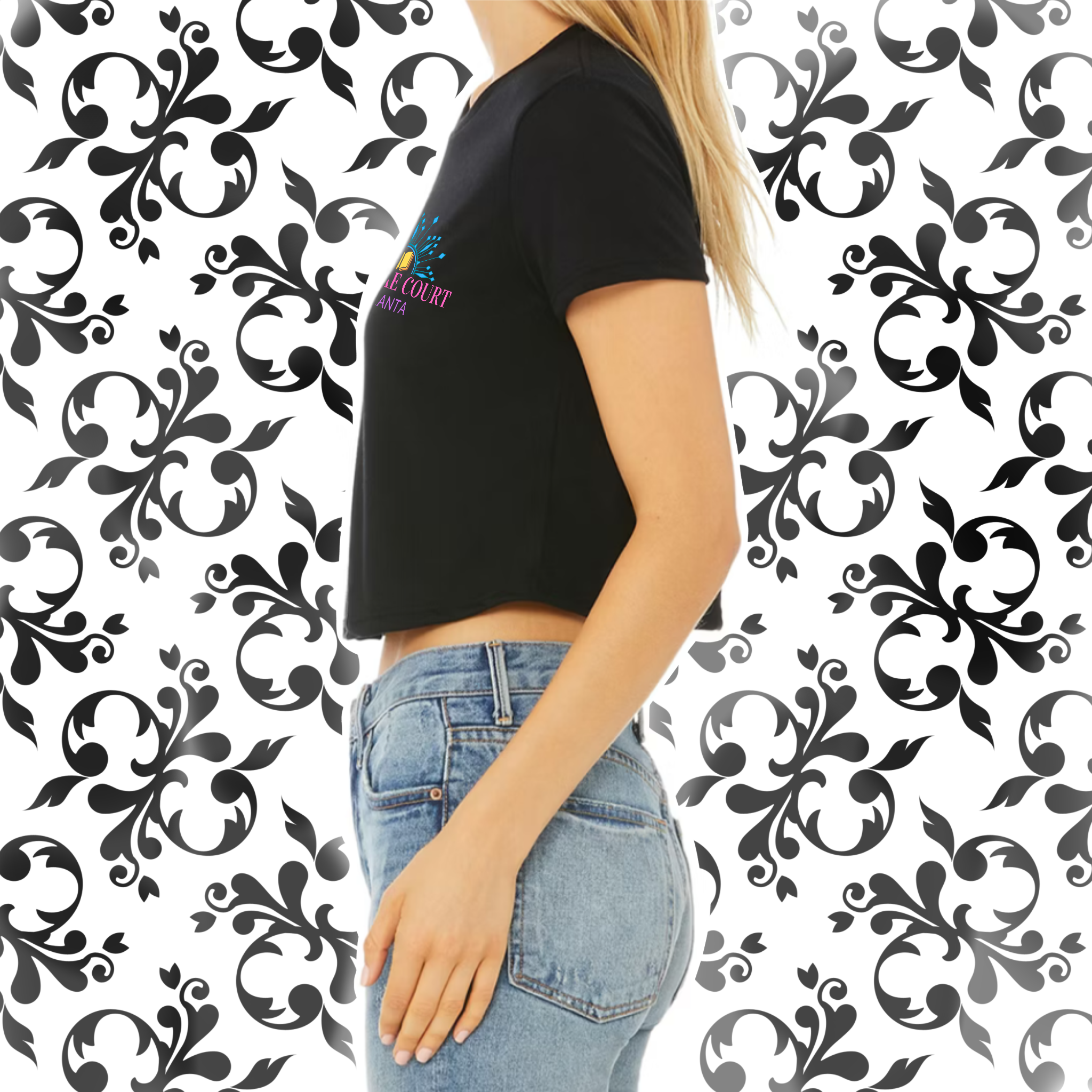 Crown & Sword, Glitter & Glow: Adult Cropped TShirt (Bella+Canvas)