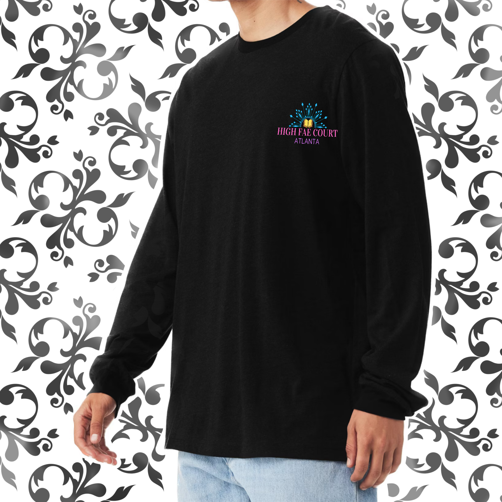 Crown & Sword, Glitter & Glow: Adult Long Sleeve TShirt (Bella+Canvas)
