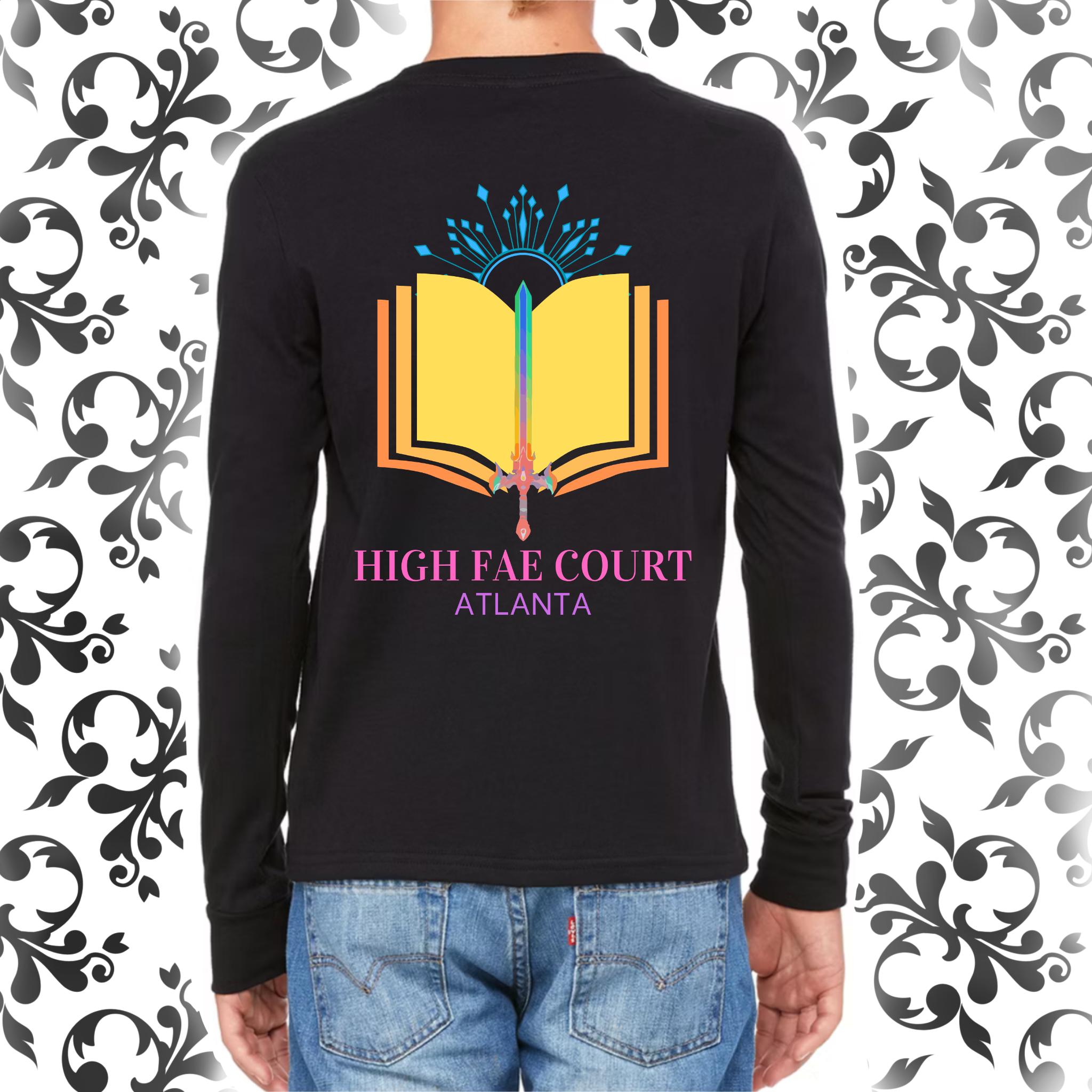Crown & Sword, Glitter & Glow: Youth Long Sleeve TShirt (Bella+Canvas)