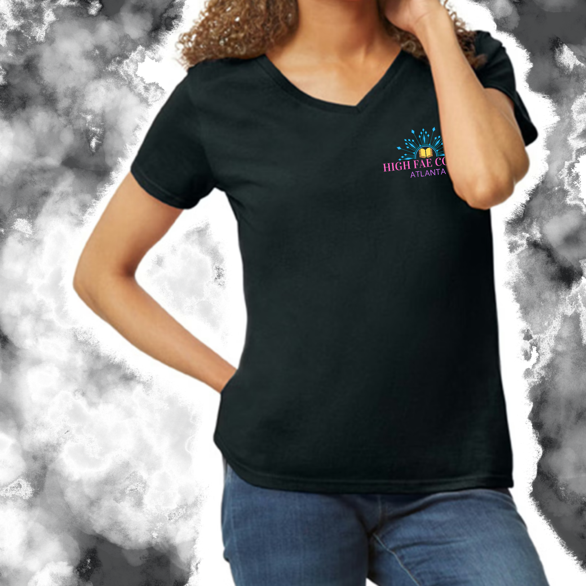 Crown & Sword: Women VNeck TShirt (Gildan)