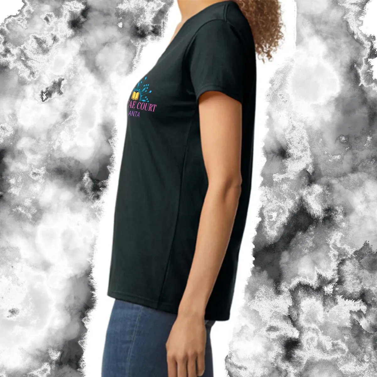 Crown & Sword: Women VNeck TShirt (Gildan)