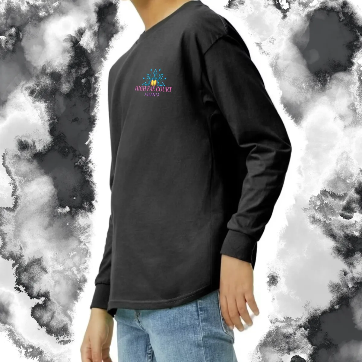 Crown & Sword: Youth Long Sleeve TShirt (Gildan)