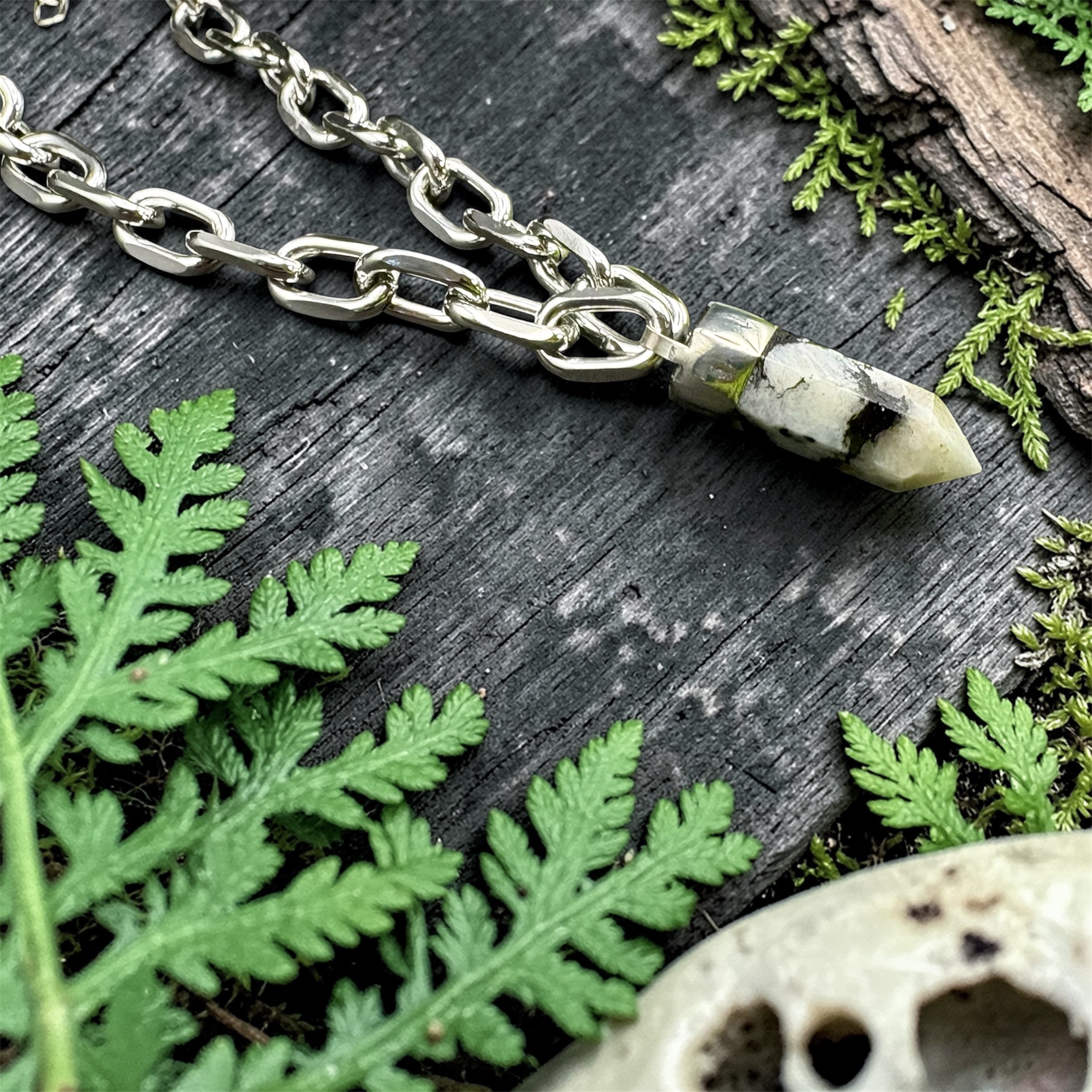 Witchy Moonstone Chunky Crystal Pendant Necklace