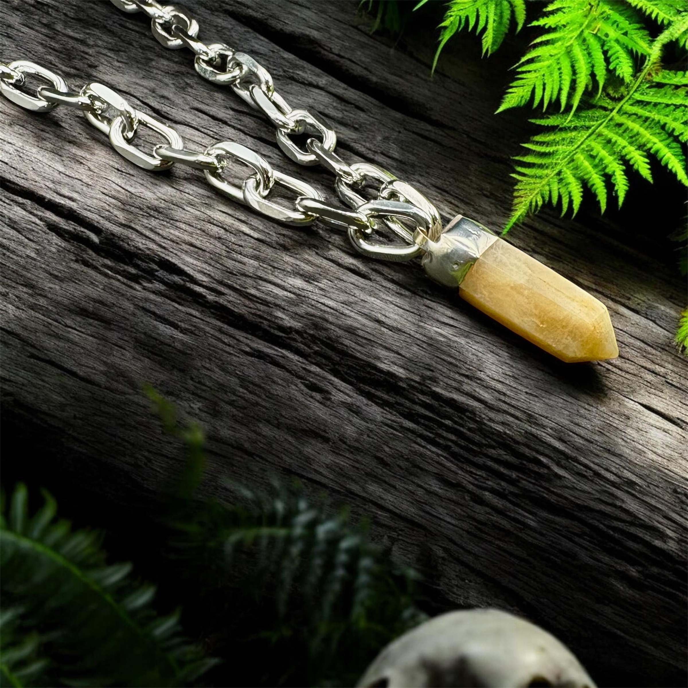 Moonstone Chunky Crystal Pendant Necklace