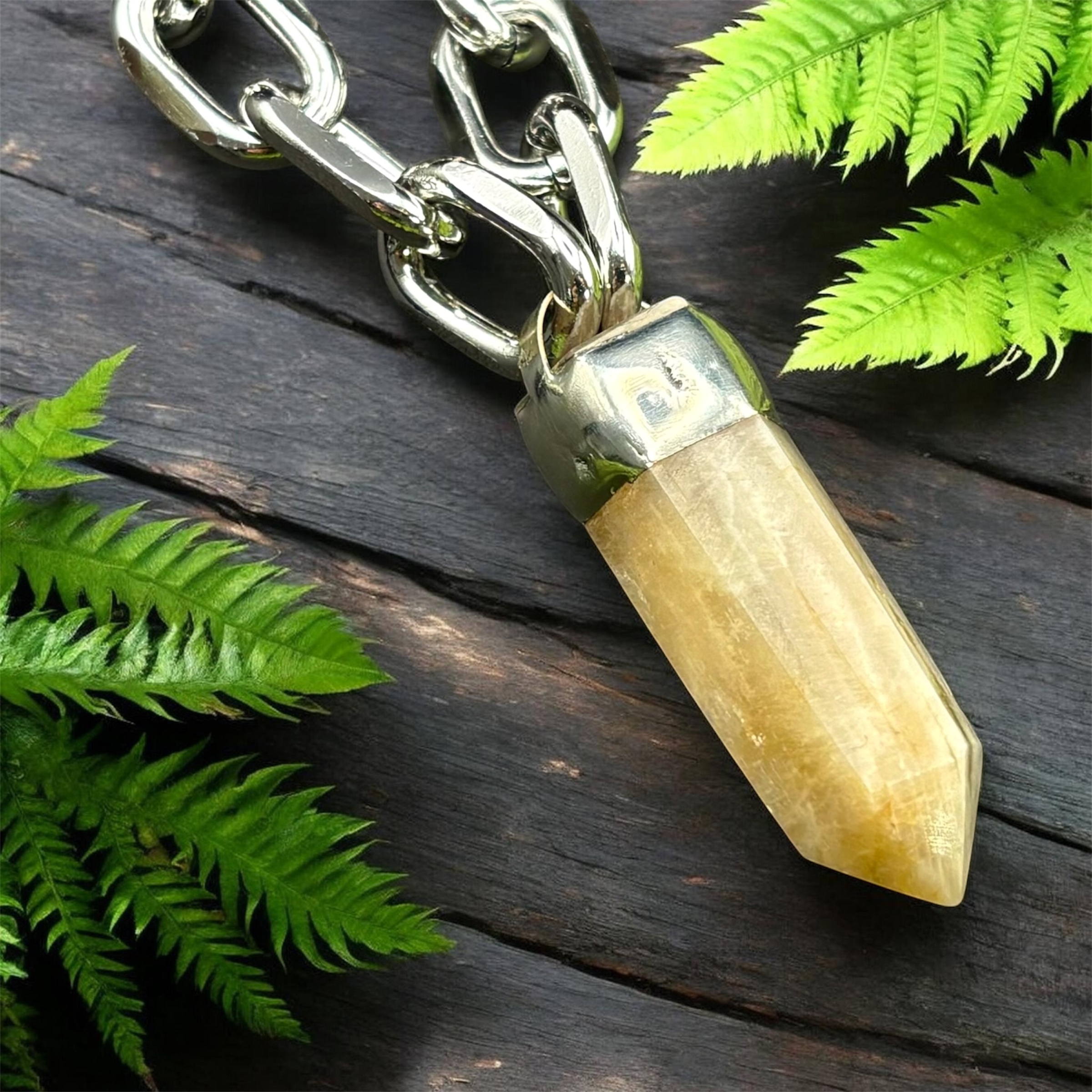 Moonstone Chunky Crystal Pendant Necklace