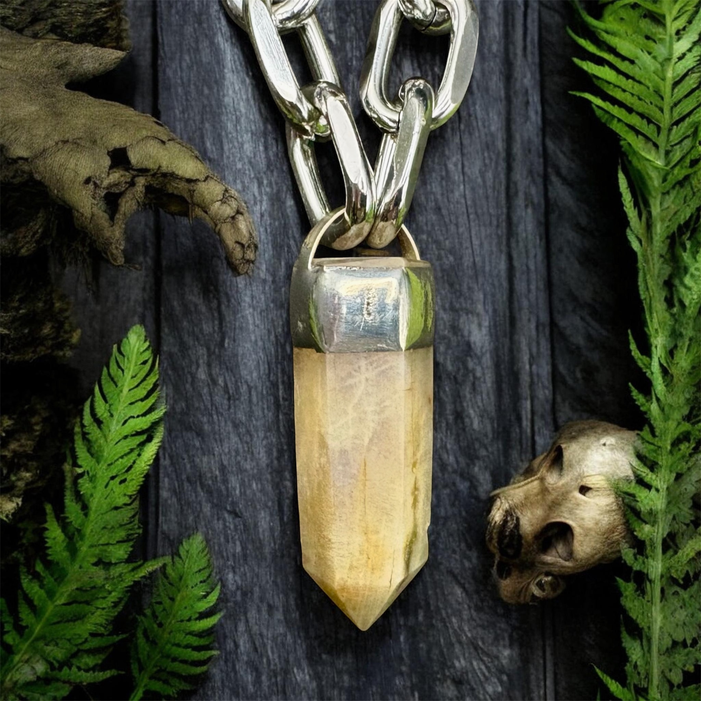 Moonstone Chunky Crystal Pendant Necklace
