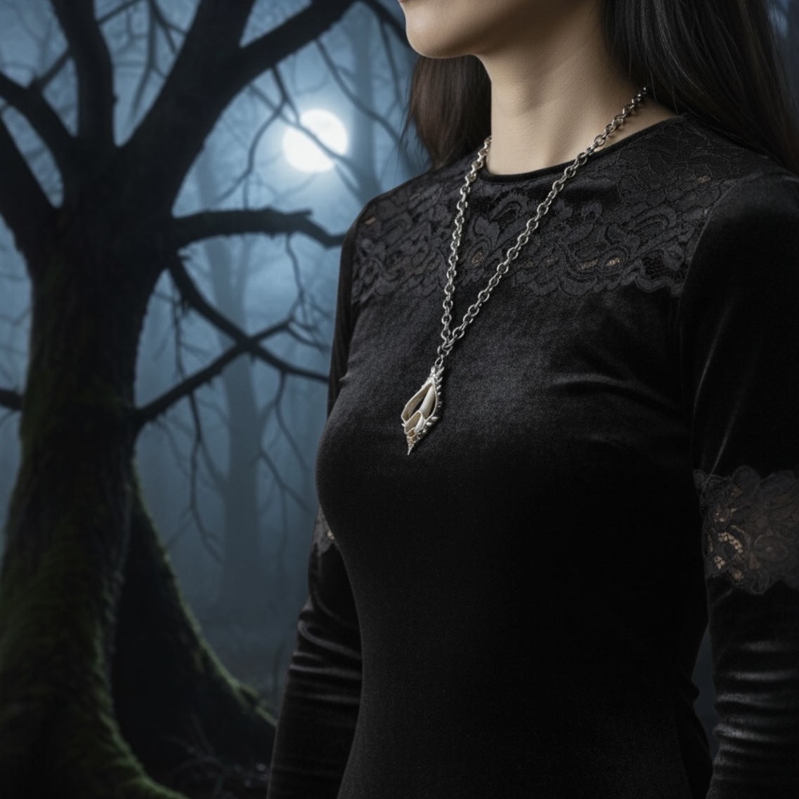 Hand-Forged Spiked Shell Statement Pendant Necklace
