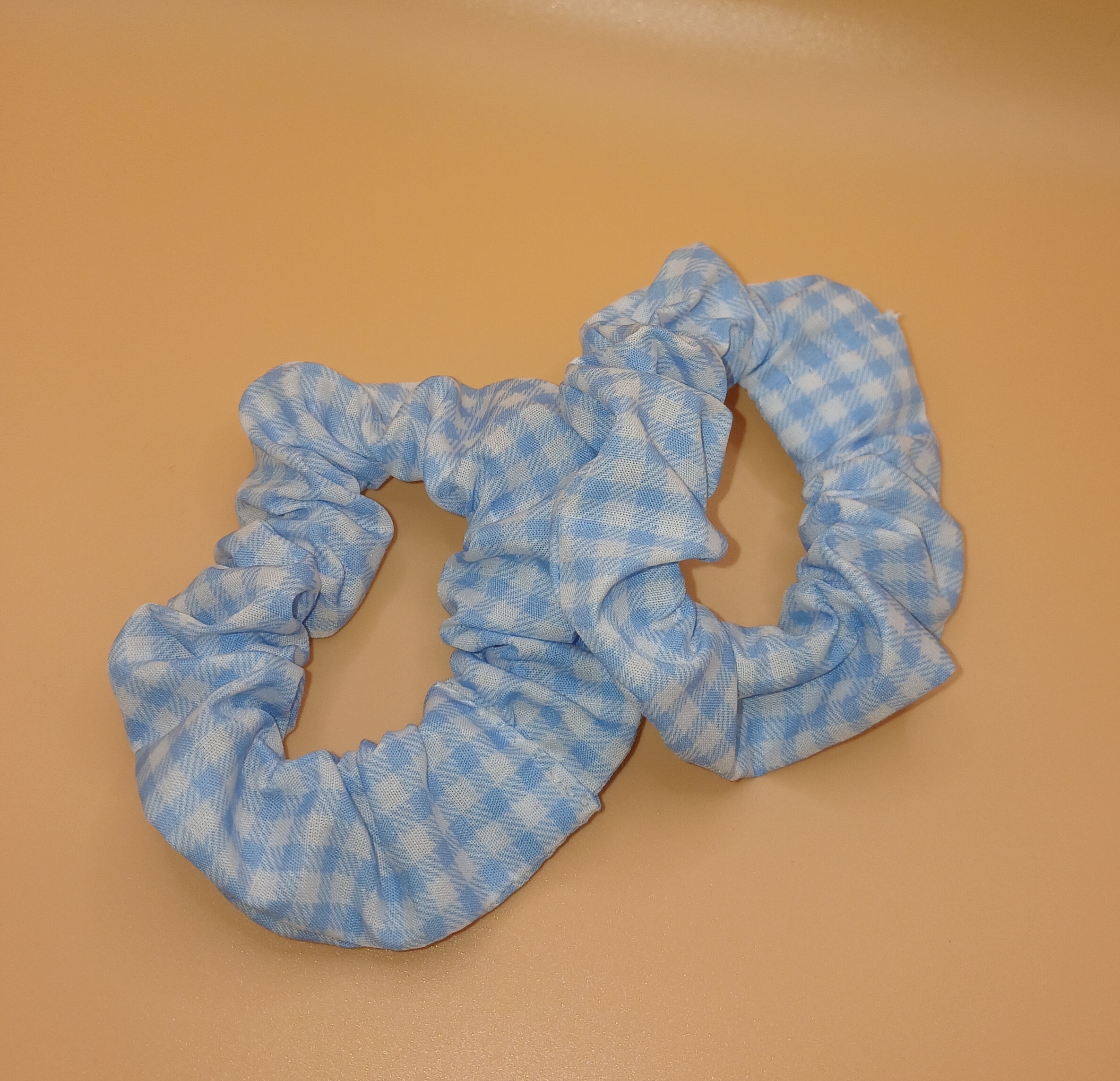 Set of 2 Blue Checkered Small Scrunchies