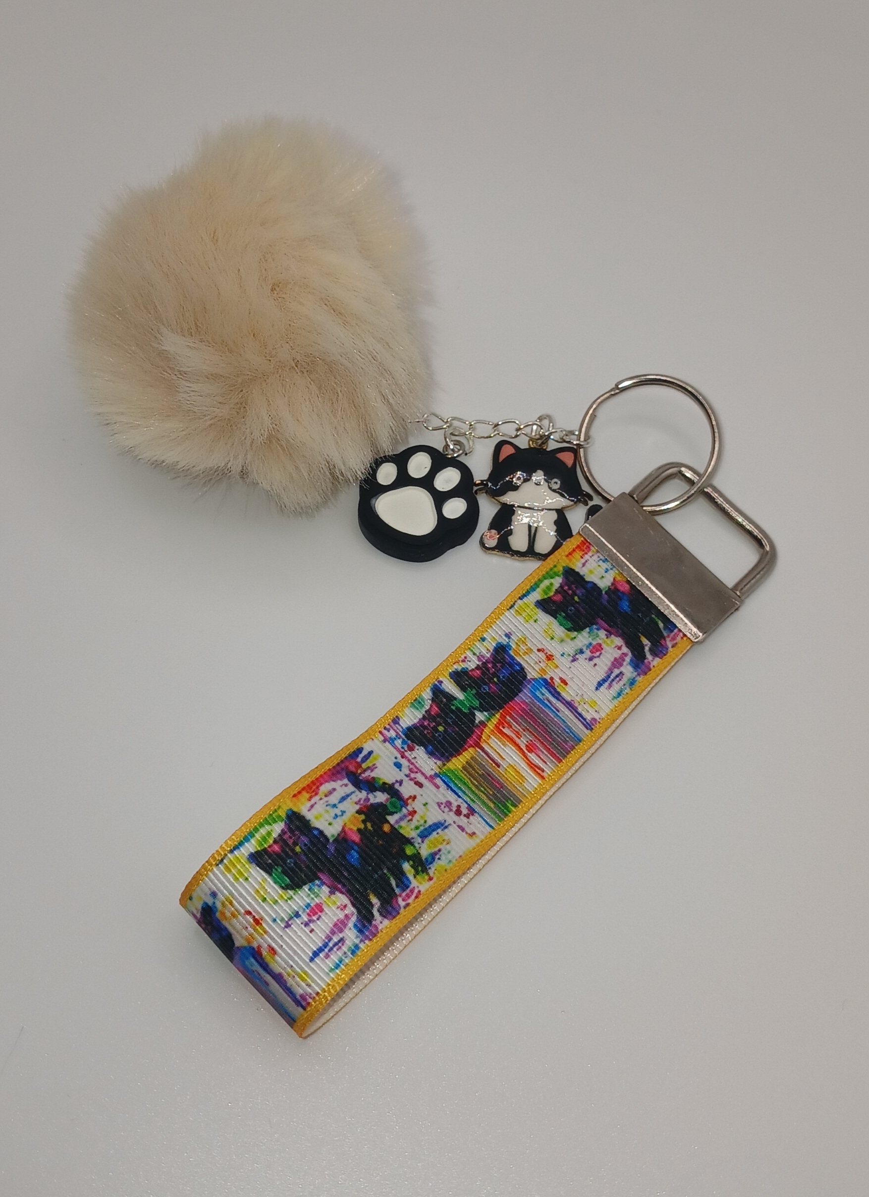 Black & White Cat Bag Charm