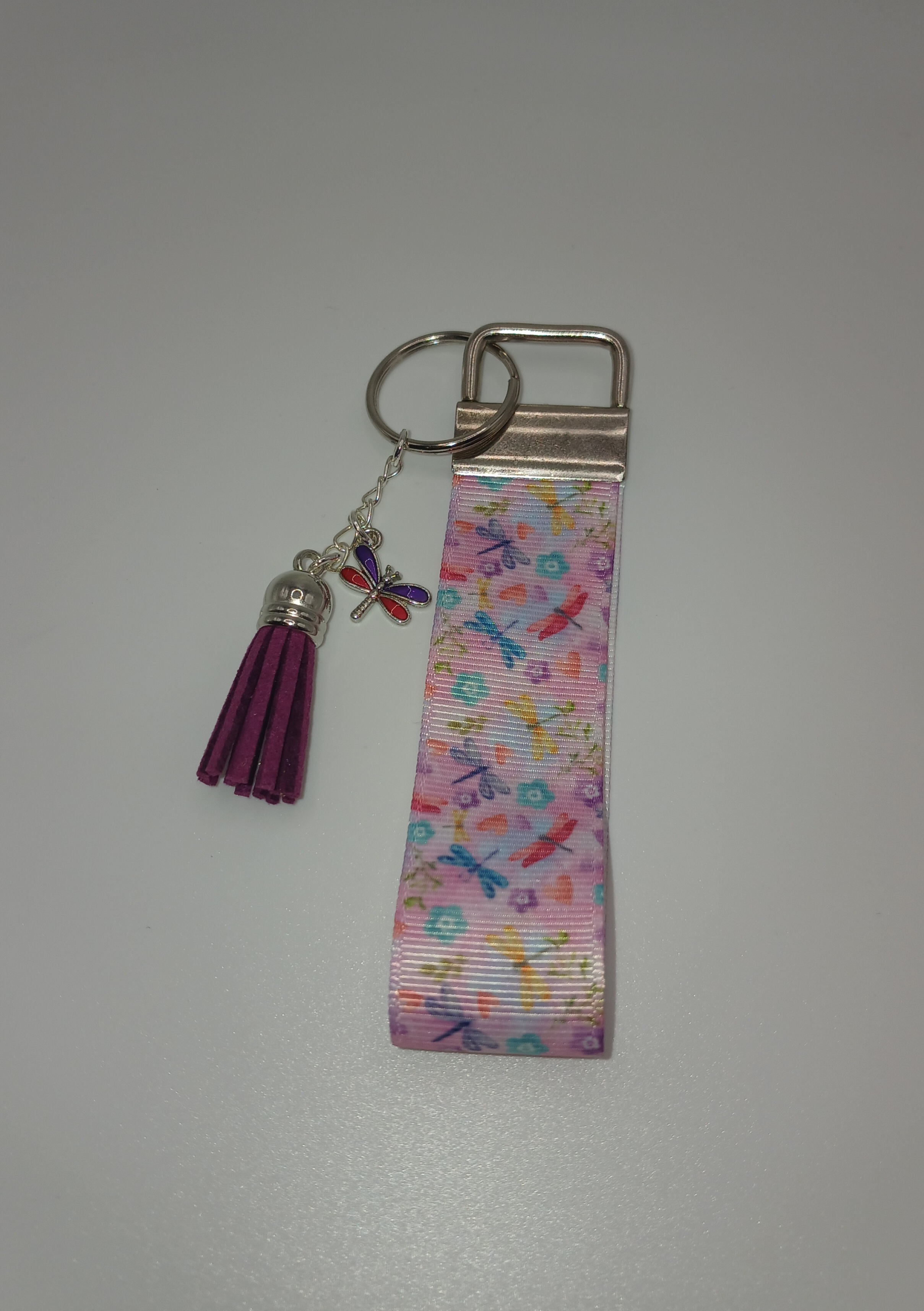 Red & Purple Dragonfly Bag Charm