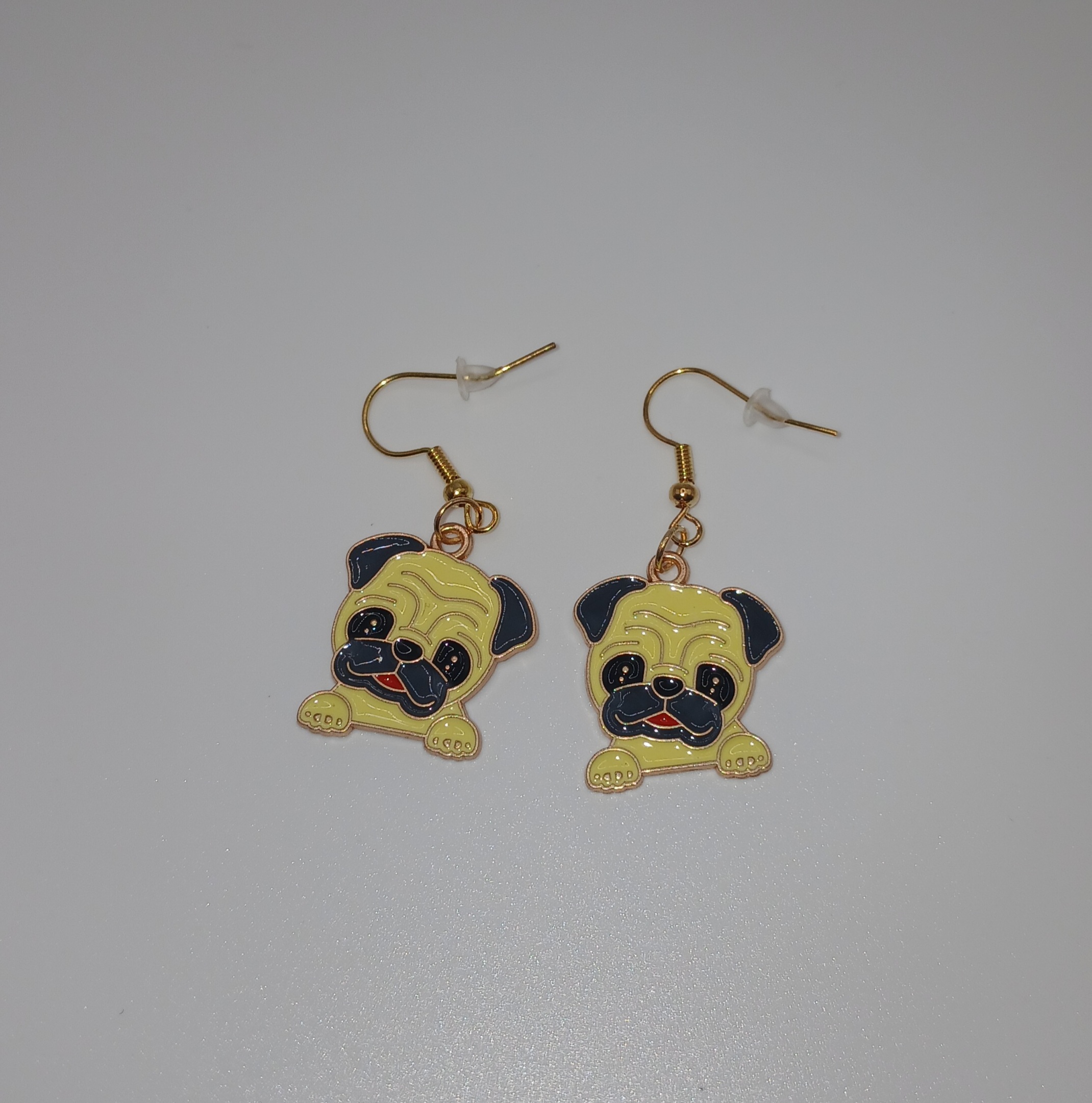 Pug Dog Dangle Earrings