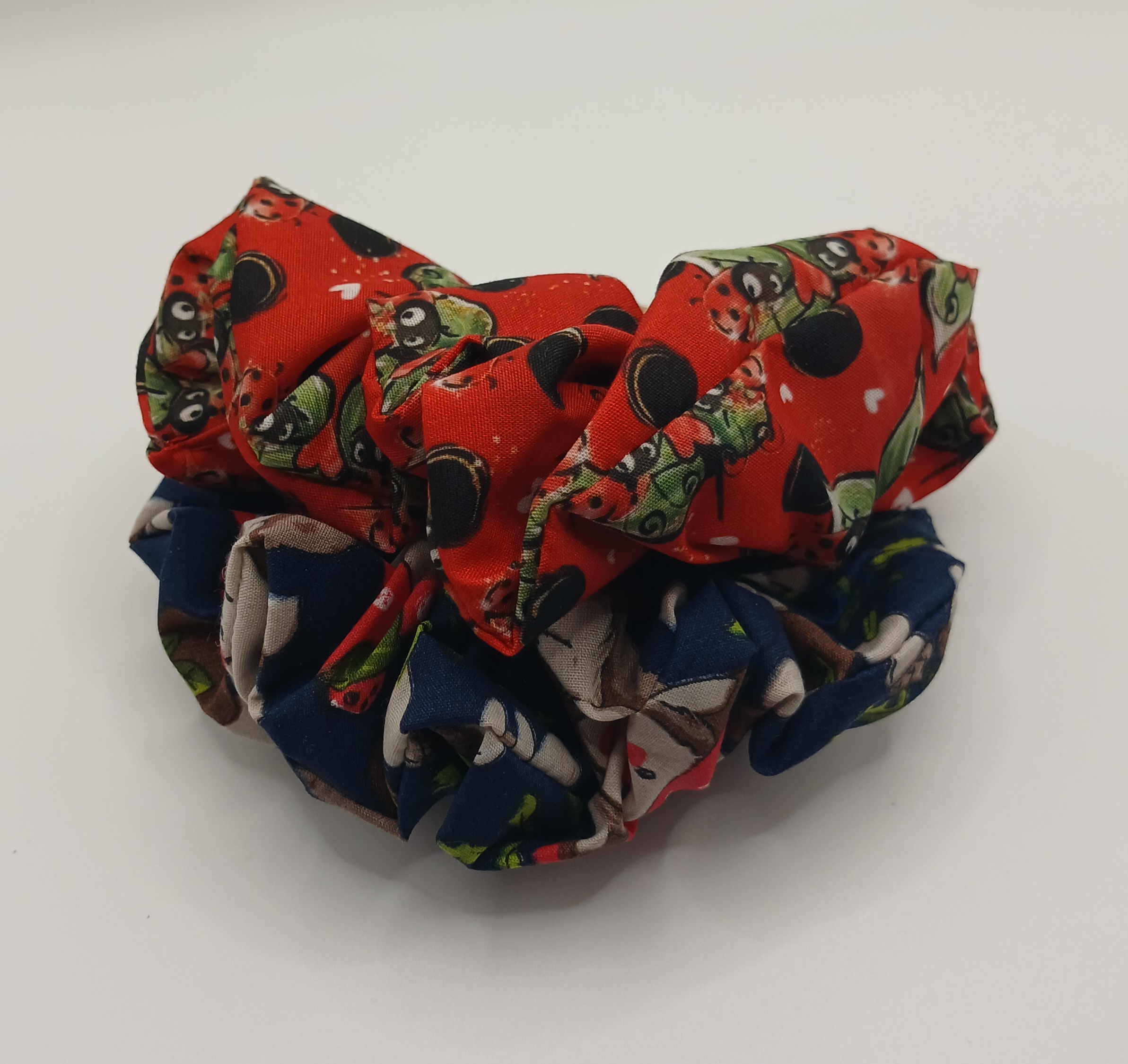 Set of 2 Hedgehog & Ladybird XL Scrunchies