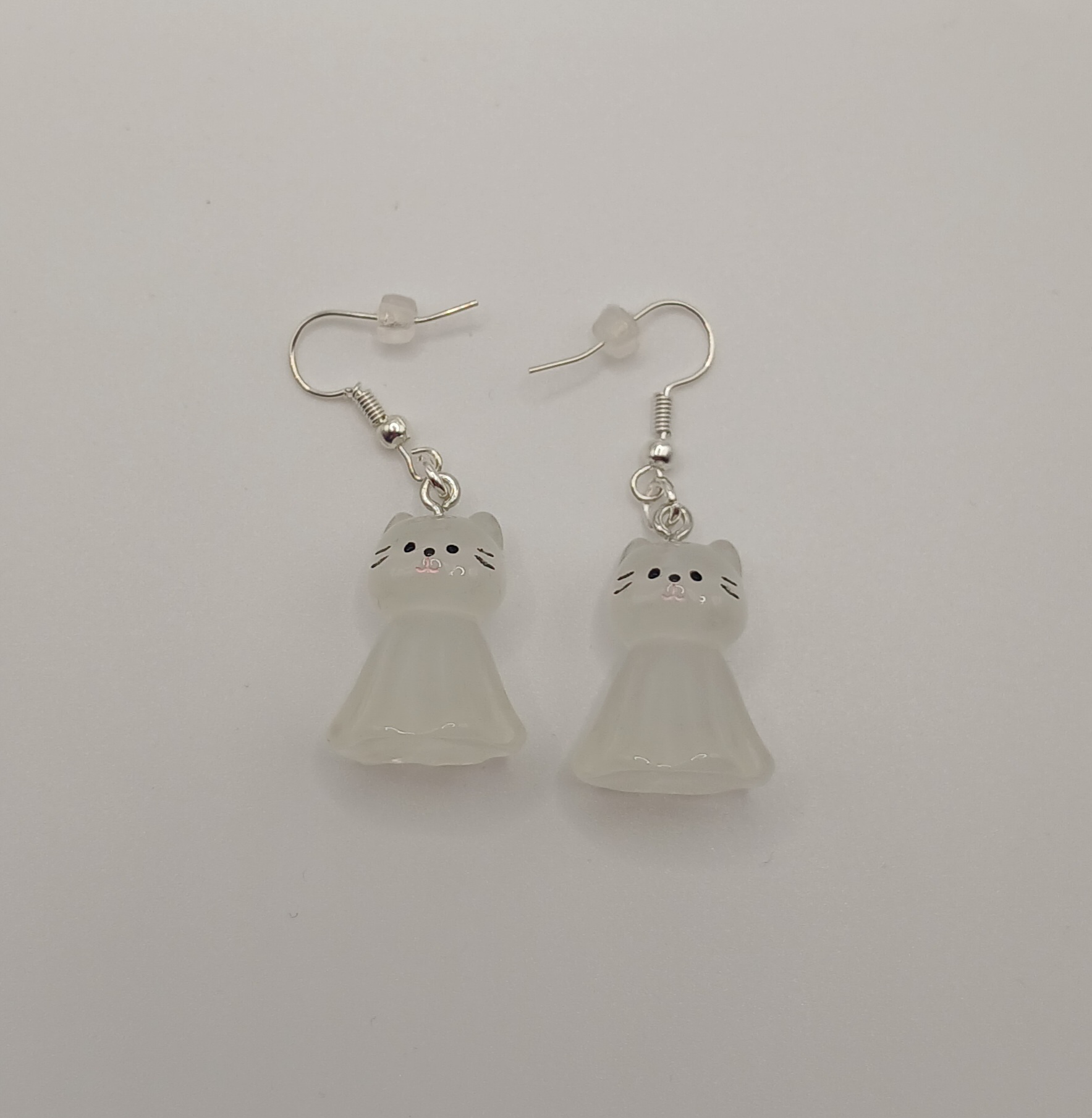 Ghost Cat Dangle Earrings