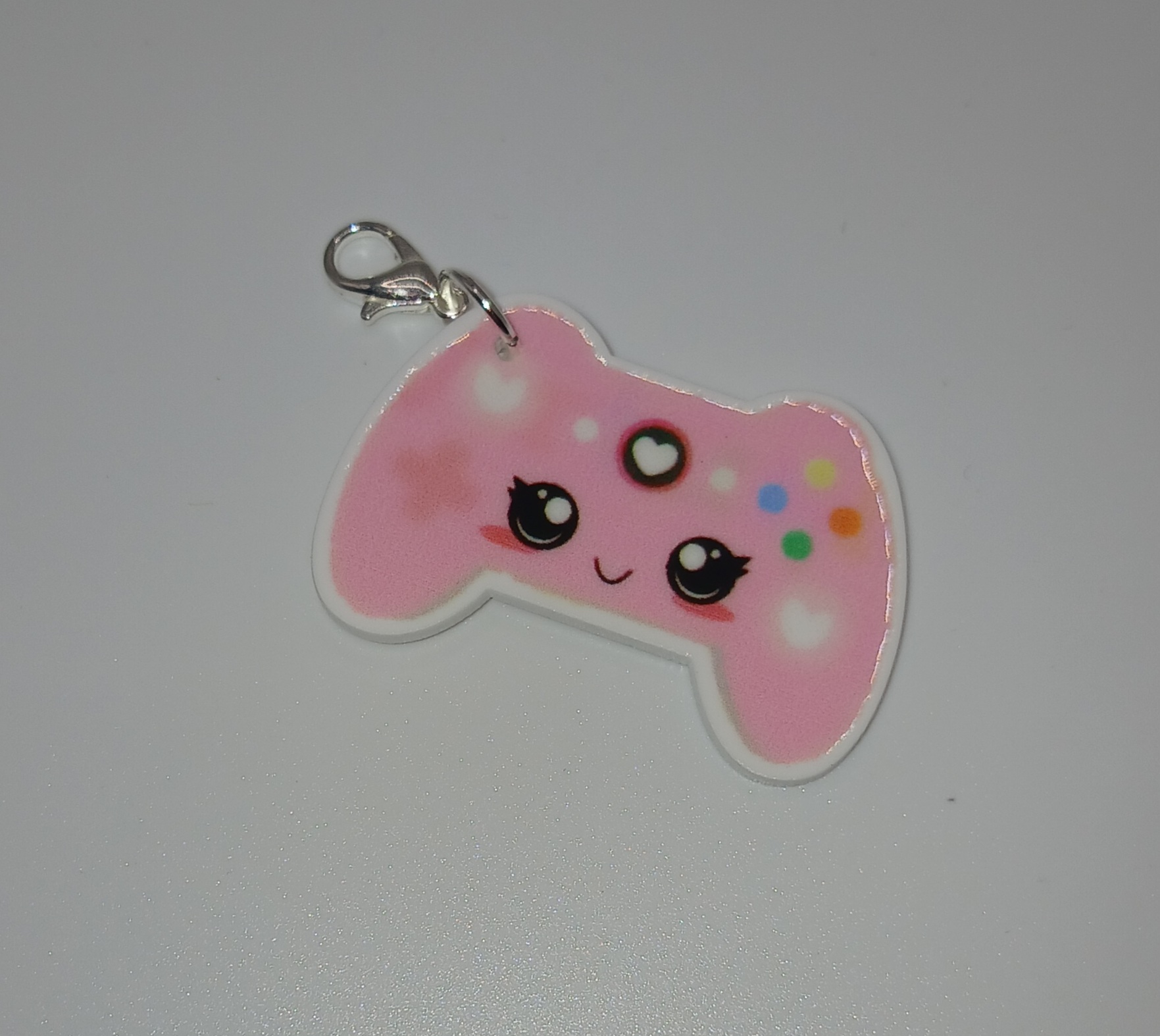 Pink Controller Clip on Charm
