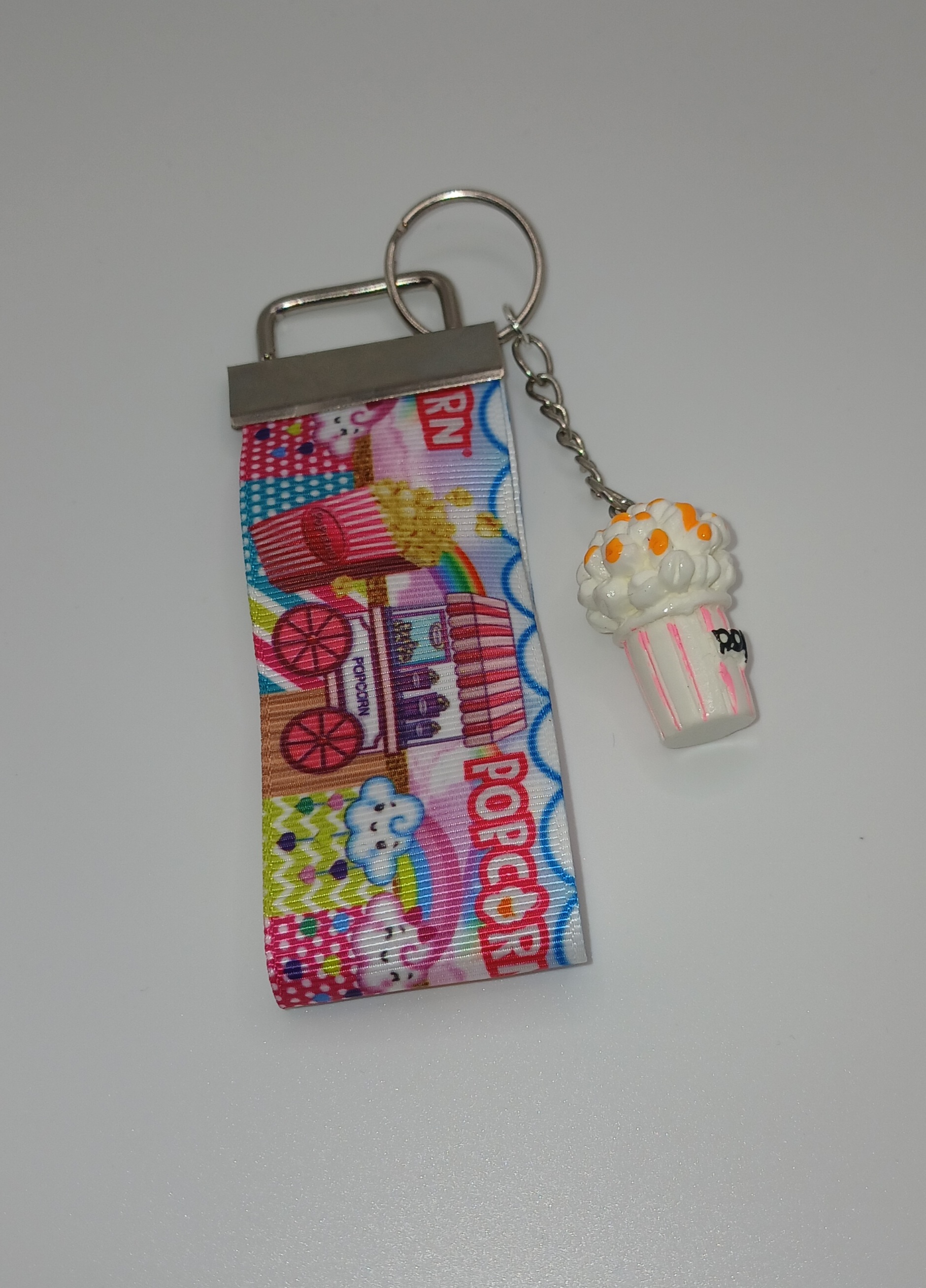 Pink Popcorn Bag Charm