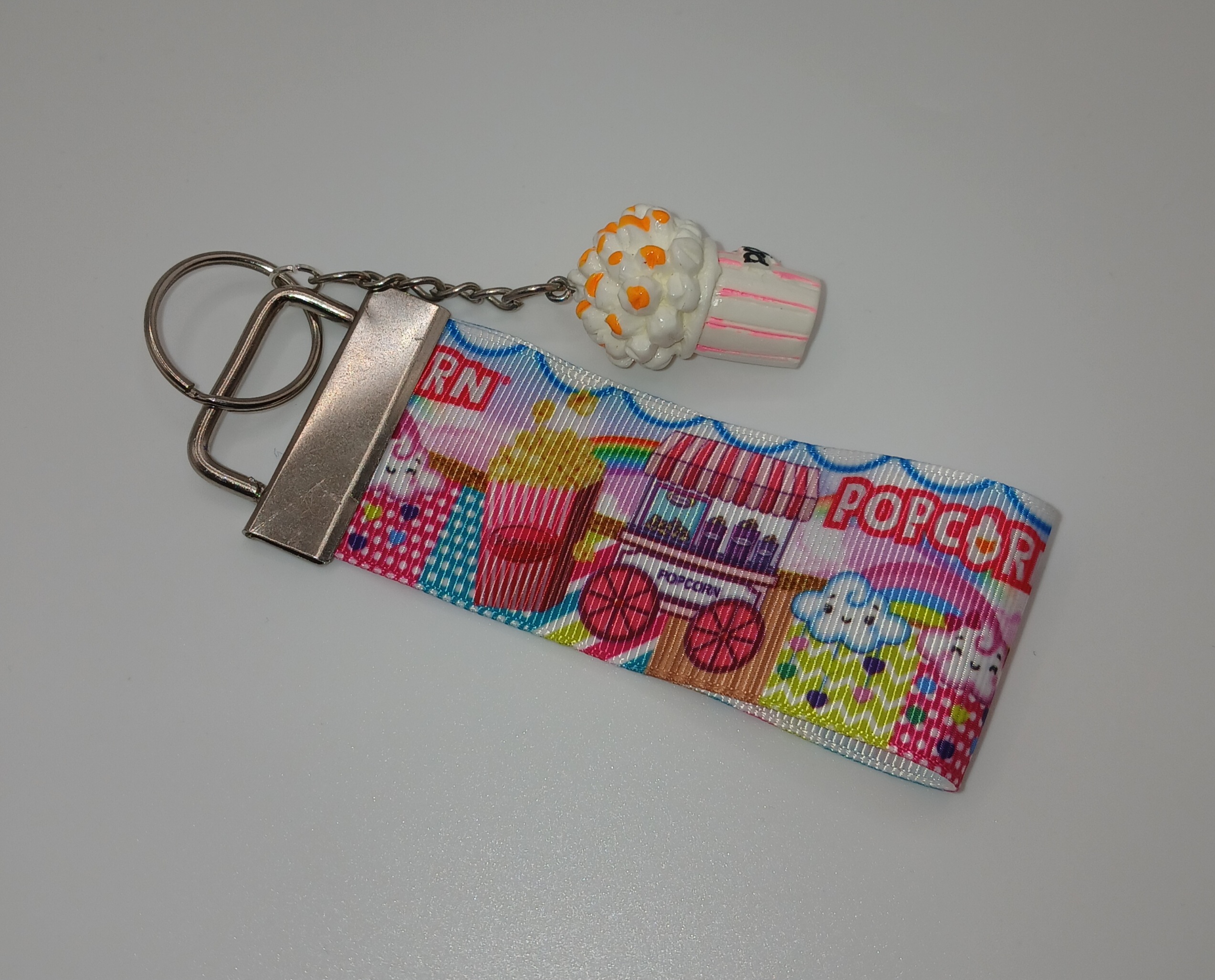 Pink Popcorn Bag Charm