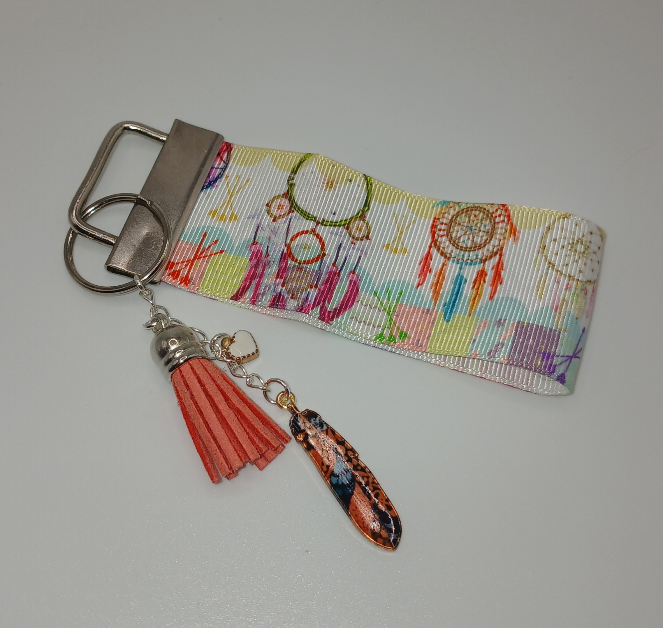 Coral Dreamcatcher Bag Charm