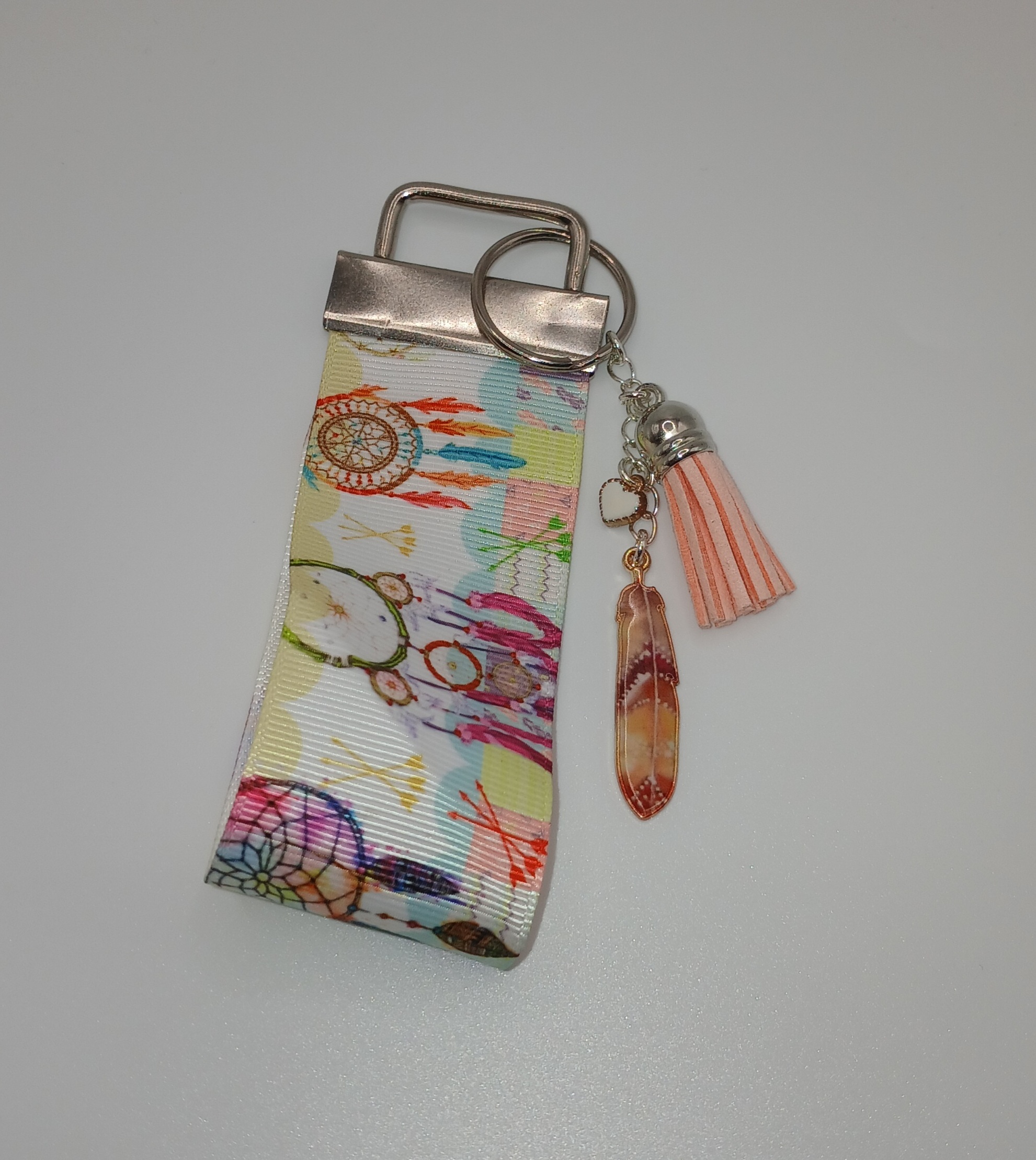 Peach Dreamcatcher Bag Charm
