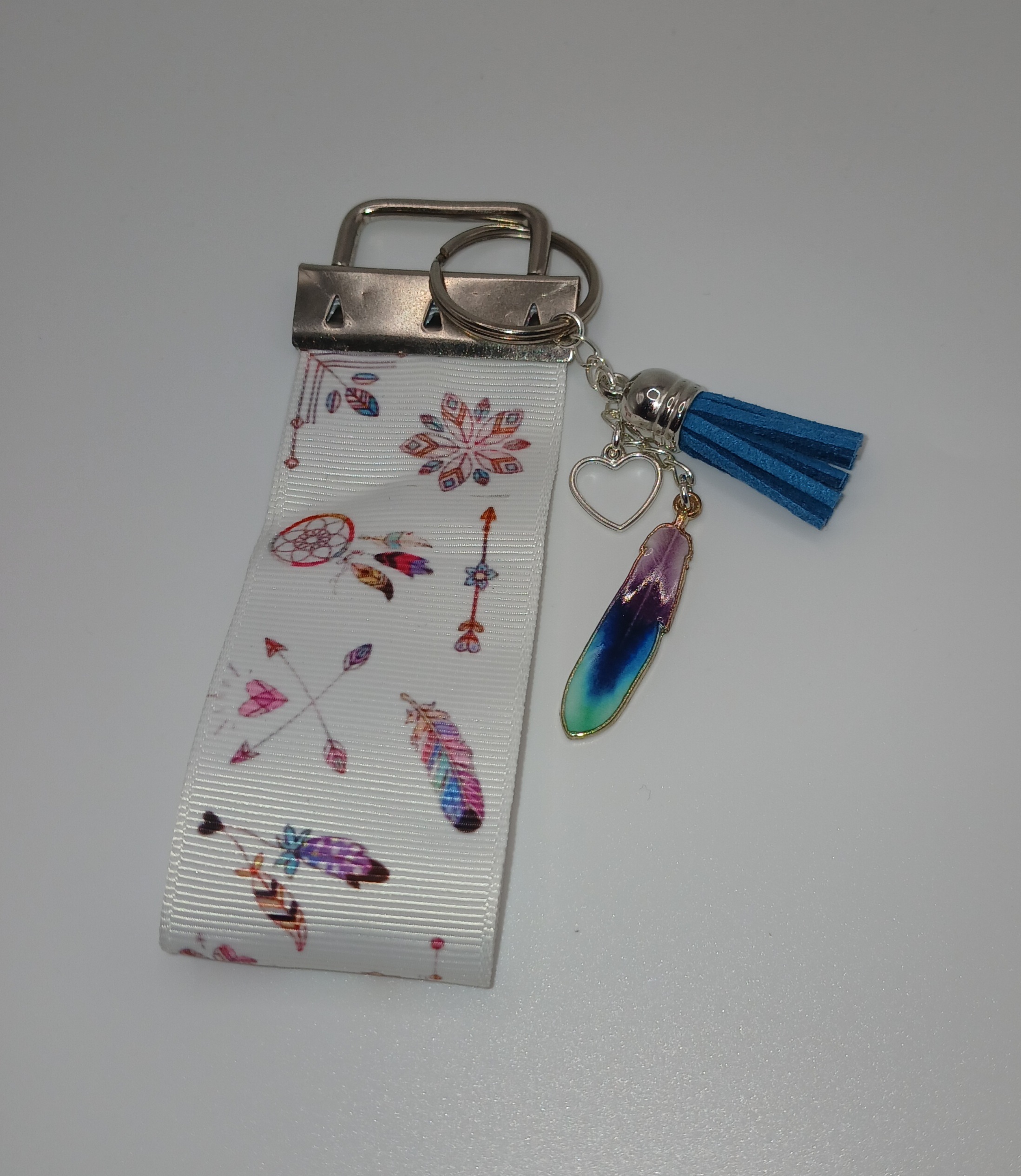 Blue Feather Dreamcatcher Bag Charm