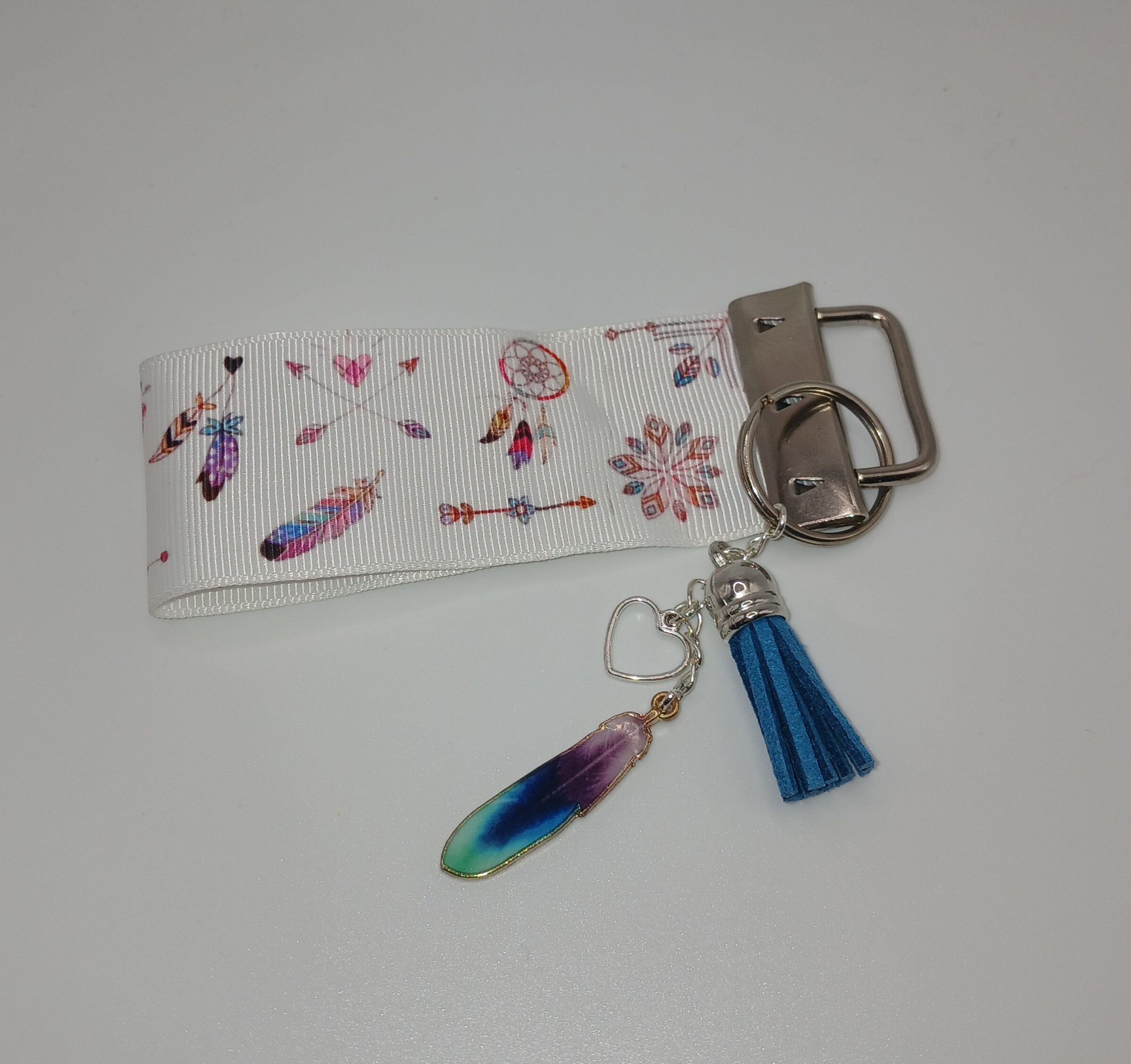 Blue Feather Dreamcatcher Bag Charm