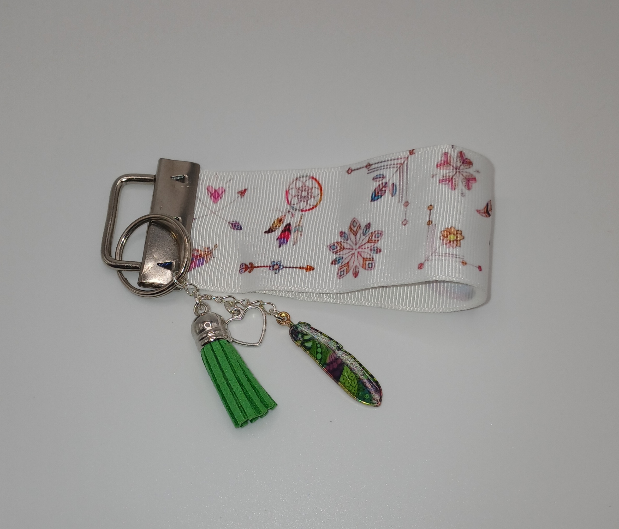 Green Feather Dreamcatcher Bag Charm