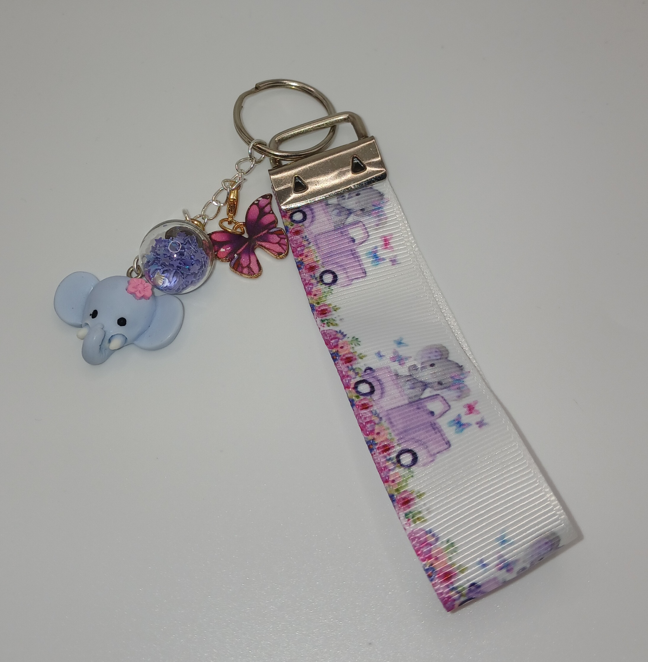 Purple Elephant Bag Charm