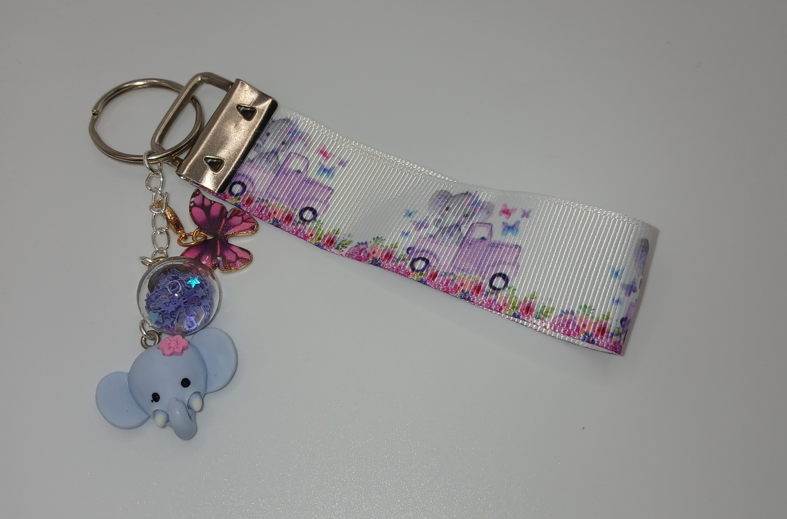 Purple Elephant Bag Charm