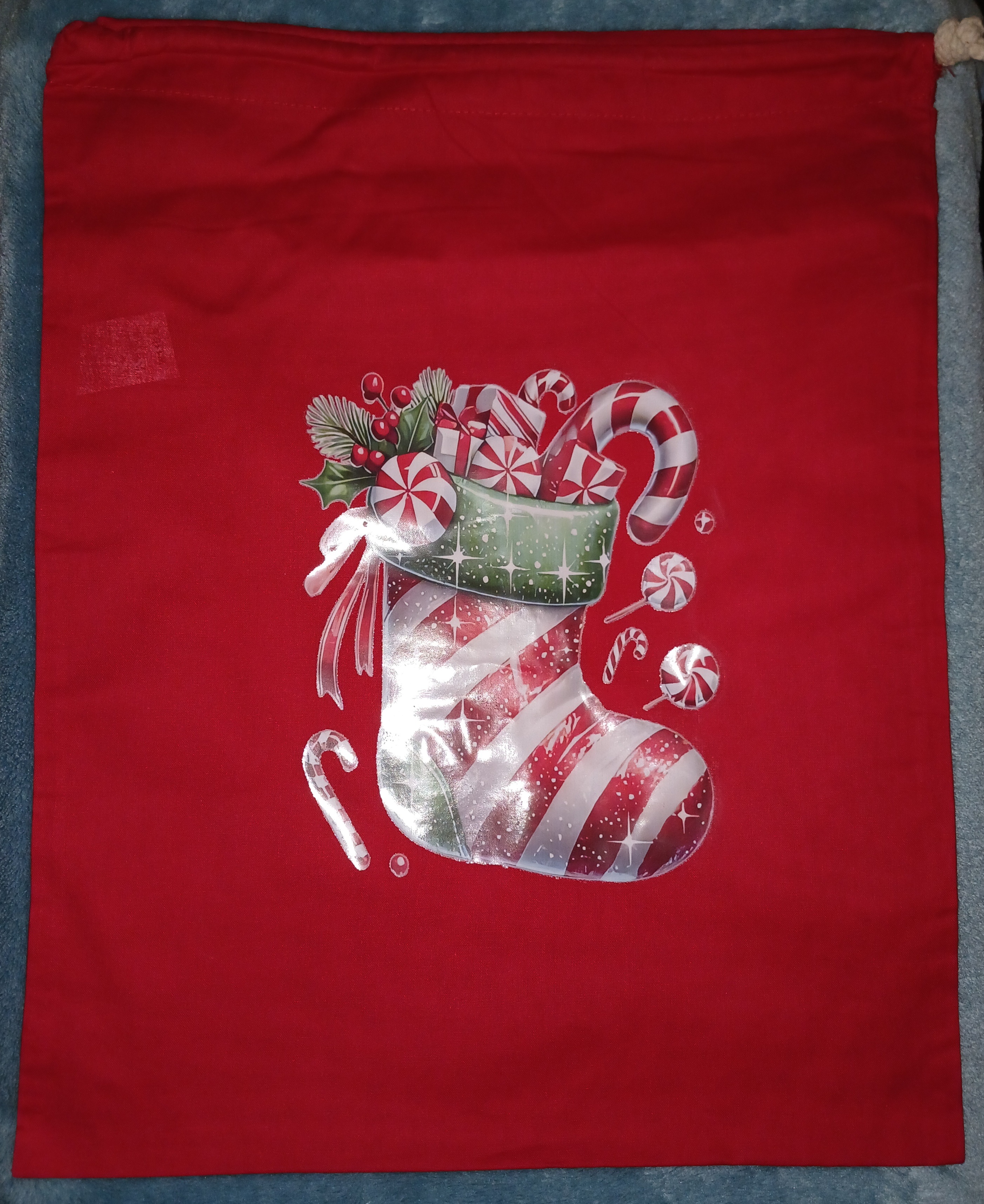Candy Cane Stocking Christmas Sack