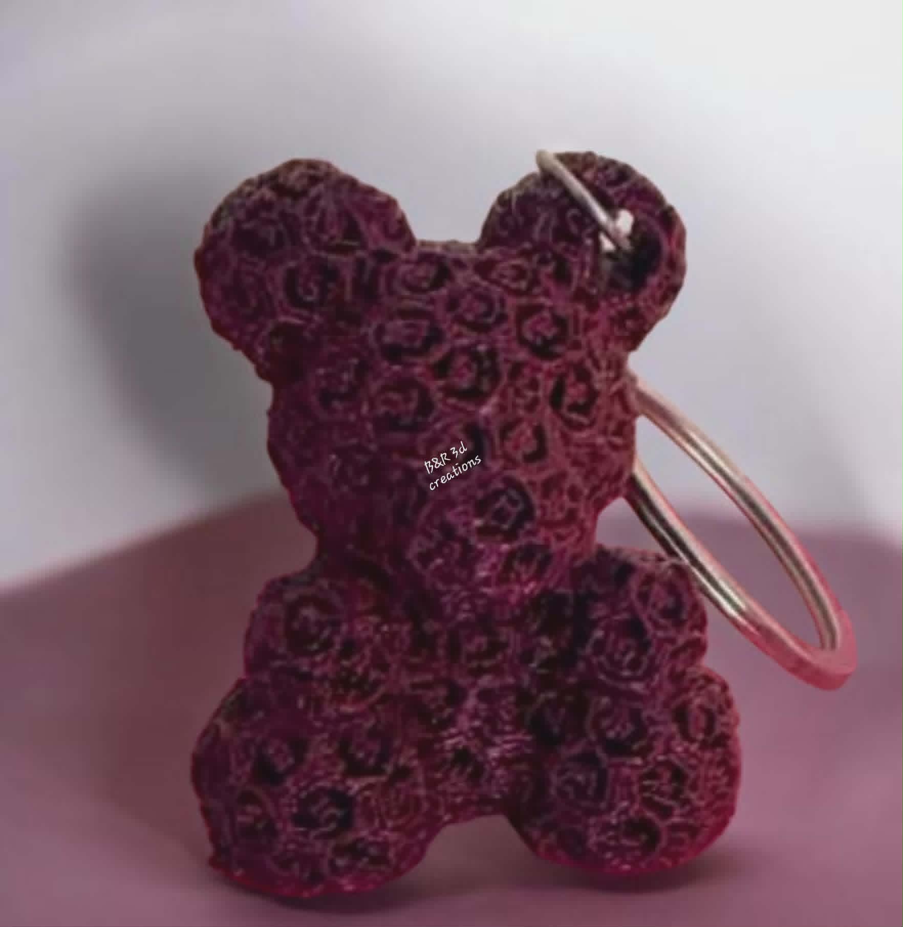ROSE TEDDY KEYRING