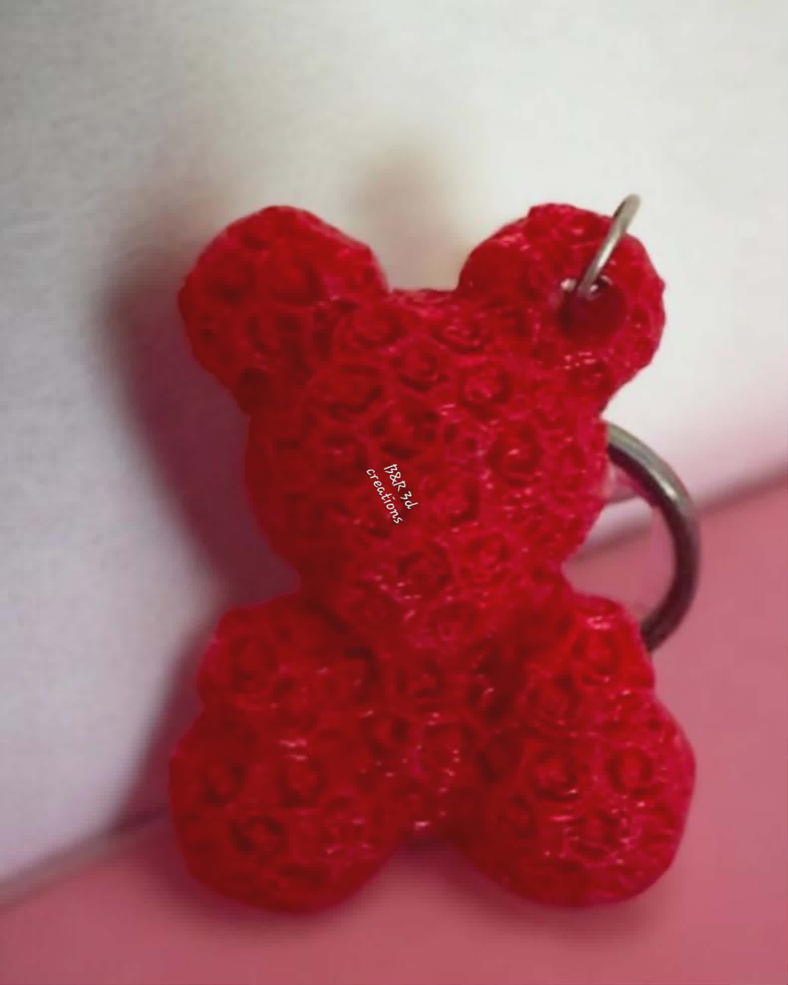 ROSE TEDDY KEYRING