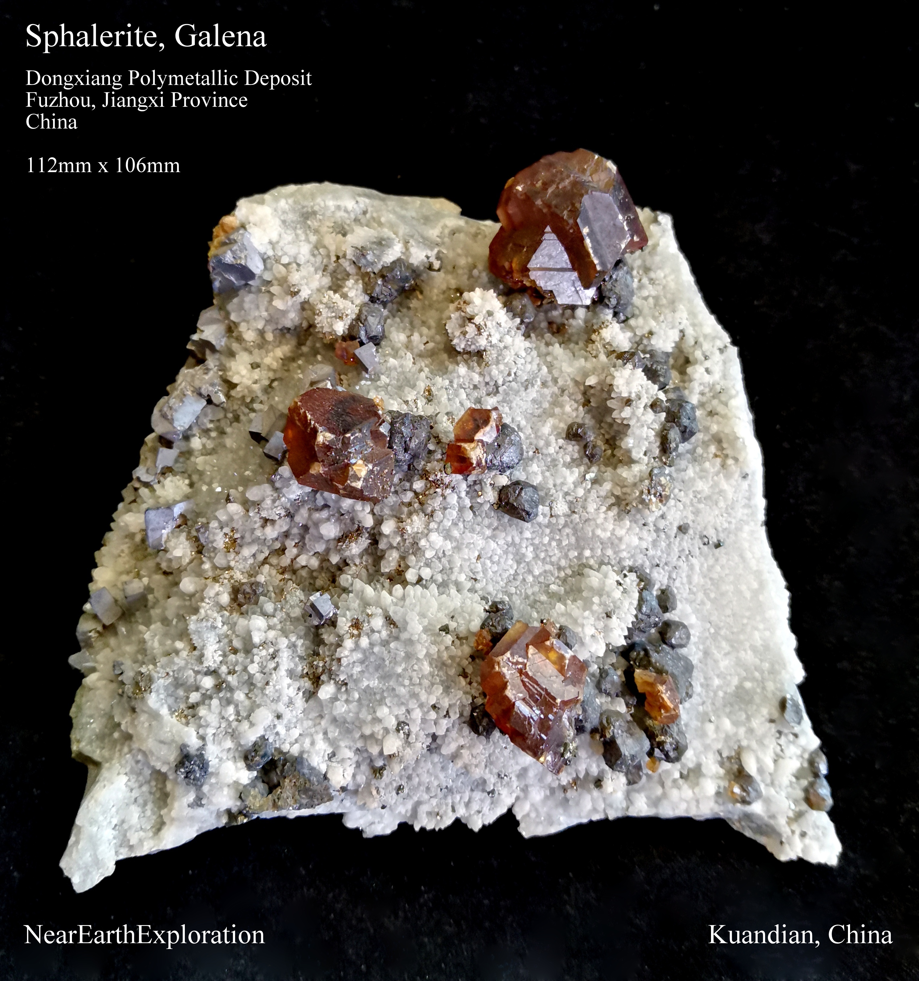 Sphalerite, Galena - Dongxiang Polymetallic Deposit, China