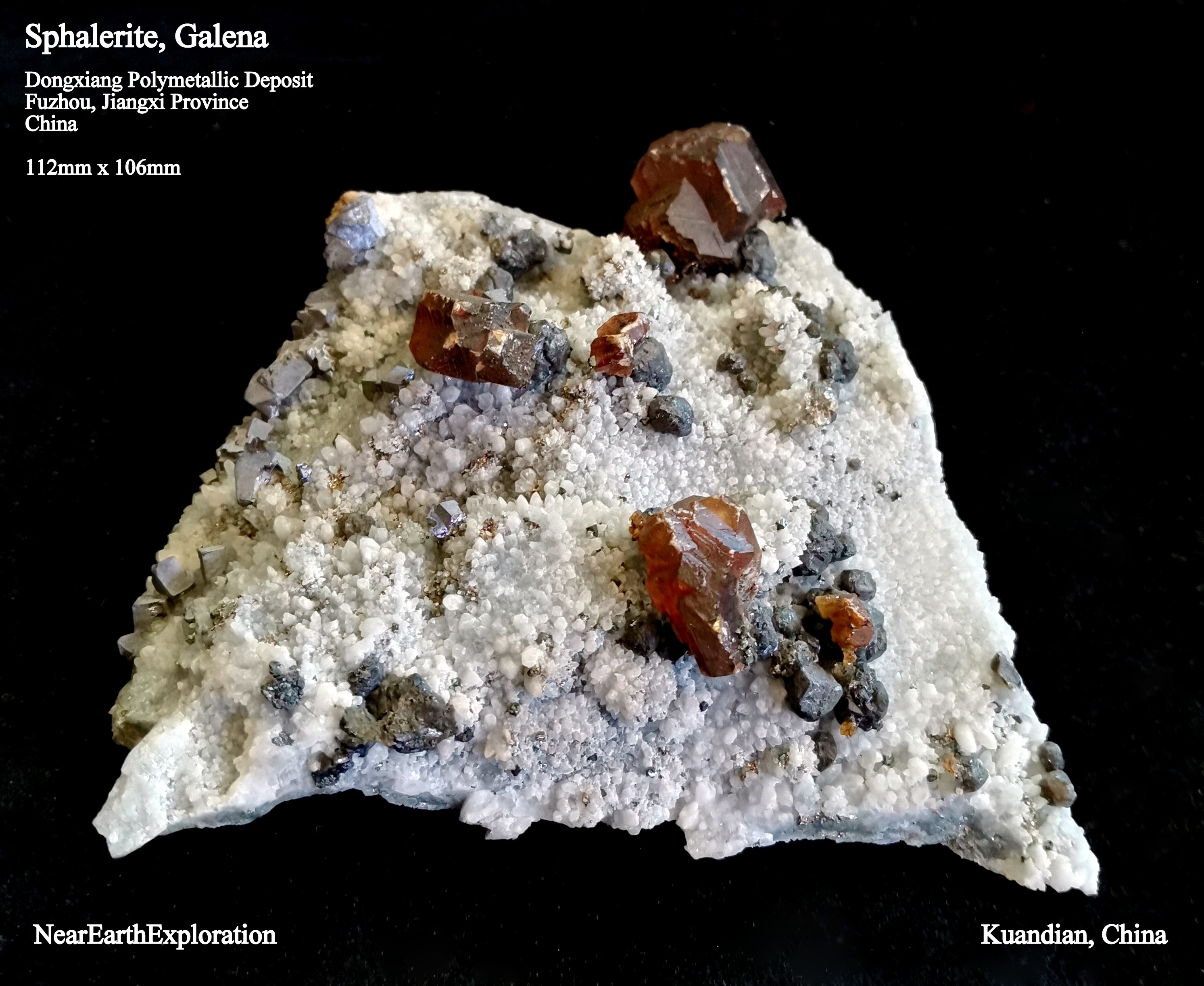 Sphalerite, Galena - Dongxiang Polymetallic Deposit, China
