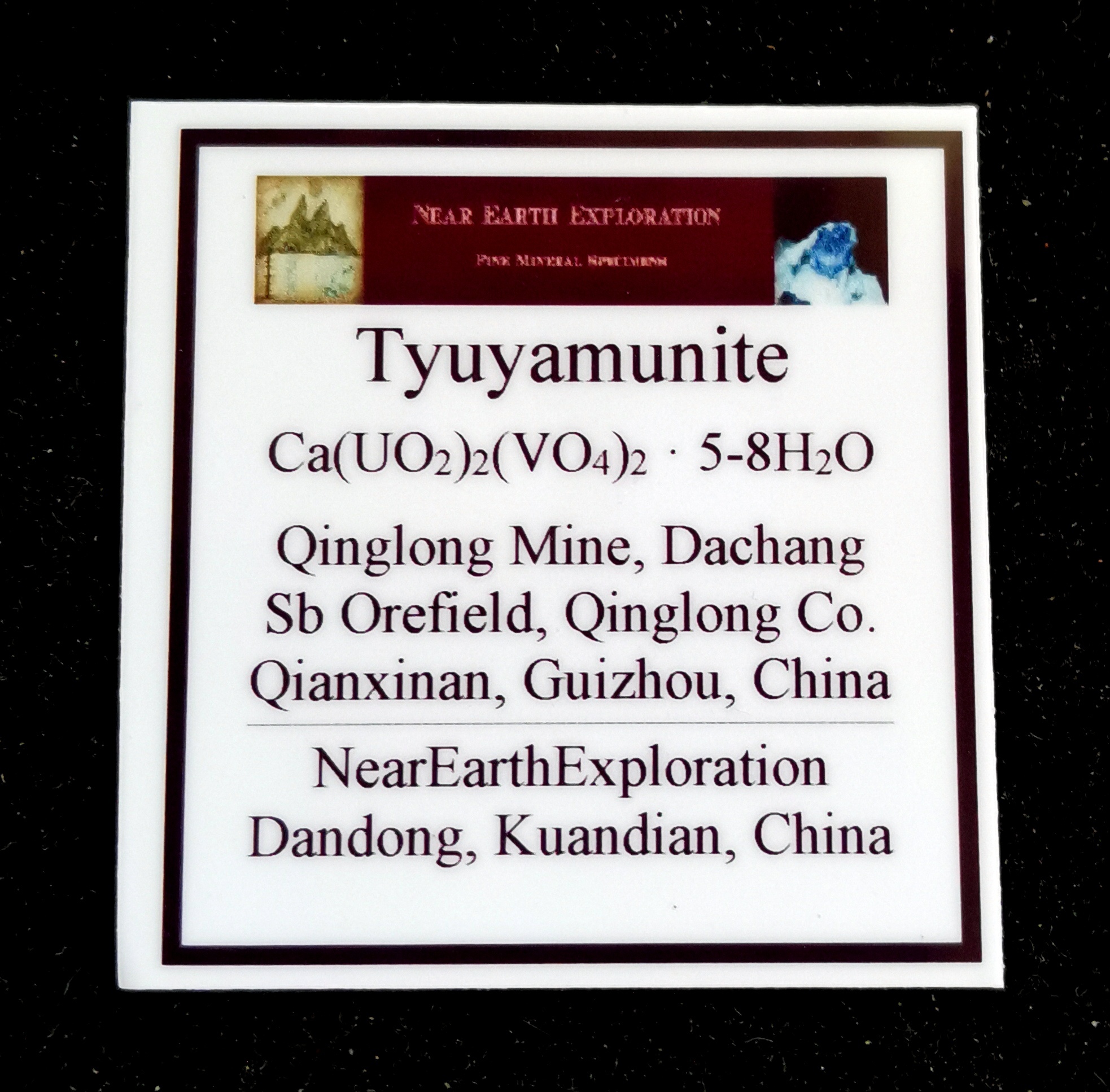 Tyuyamunite - Qinglong Mine, China