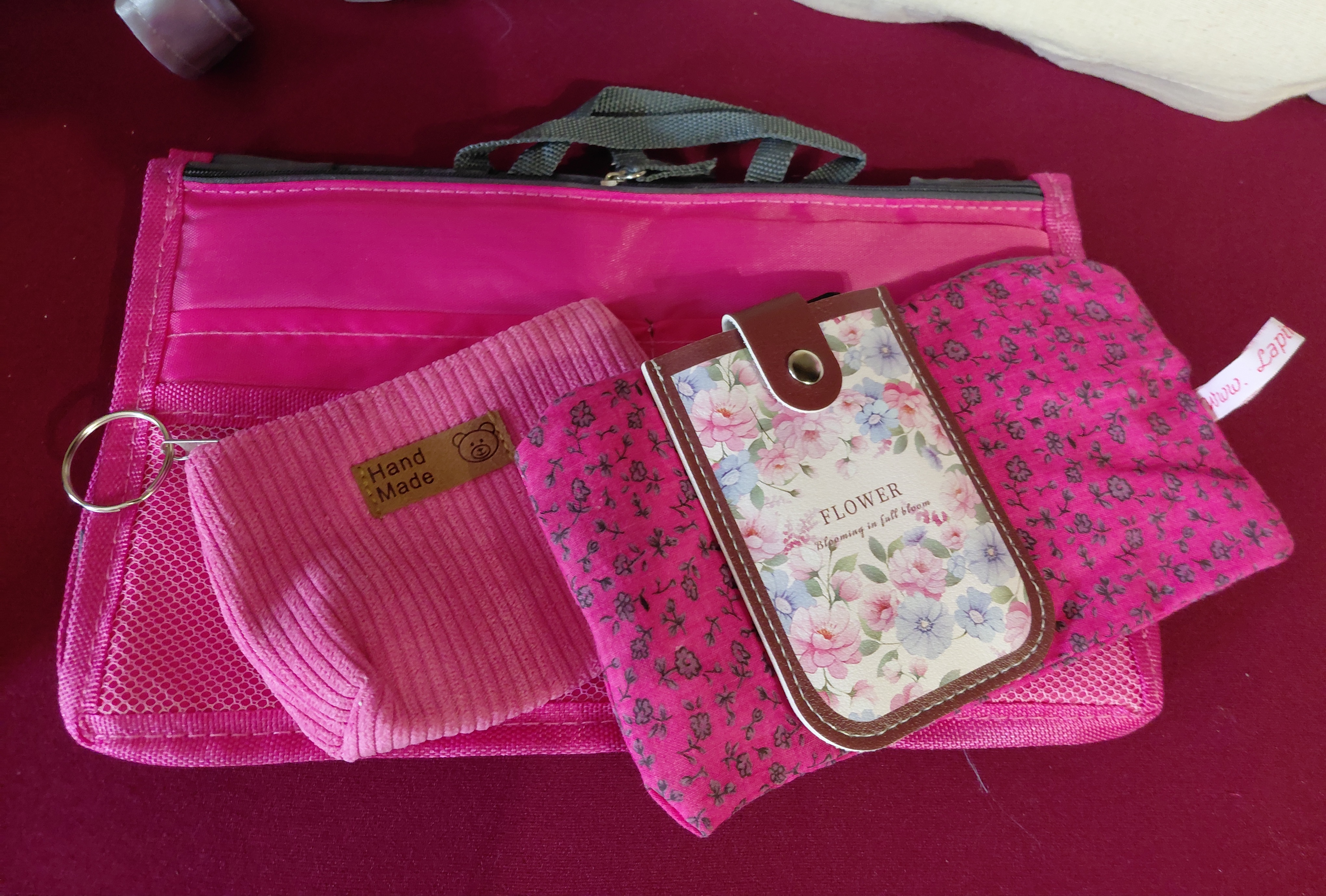 Bag & purse bundle - faux suede, taffeta and satin