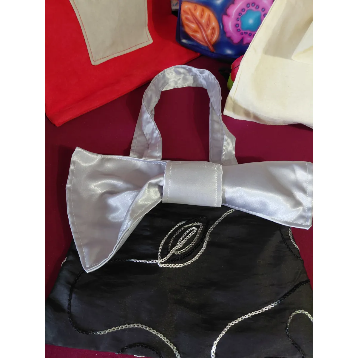 Bag & purse bundle - faux suede, taffeta and satin