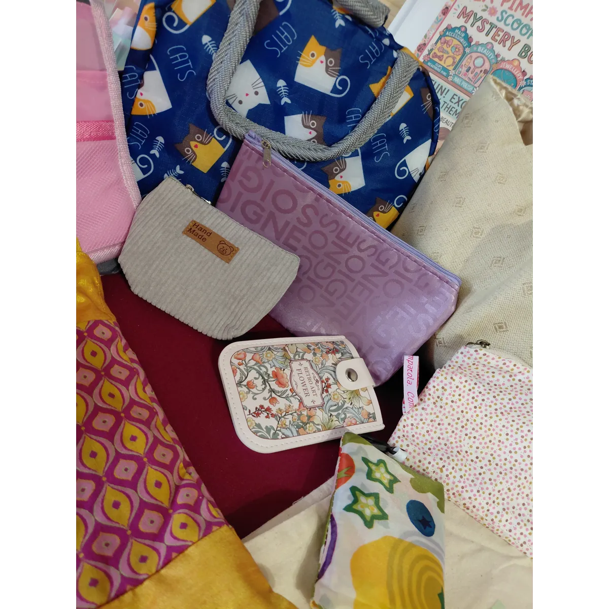 Bag & purse bundle - linen & thai silk set