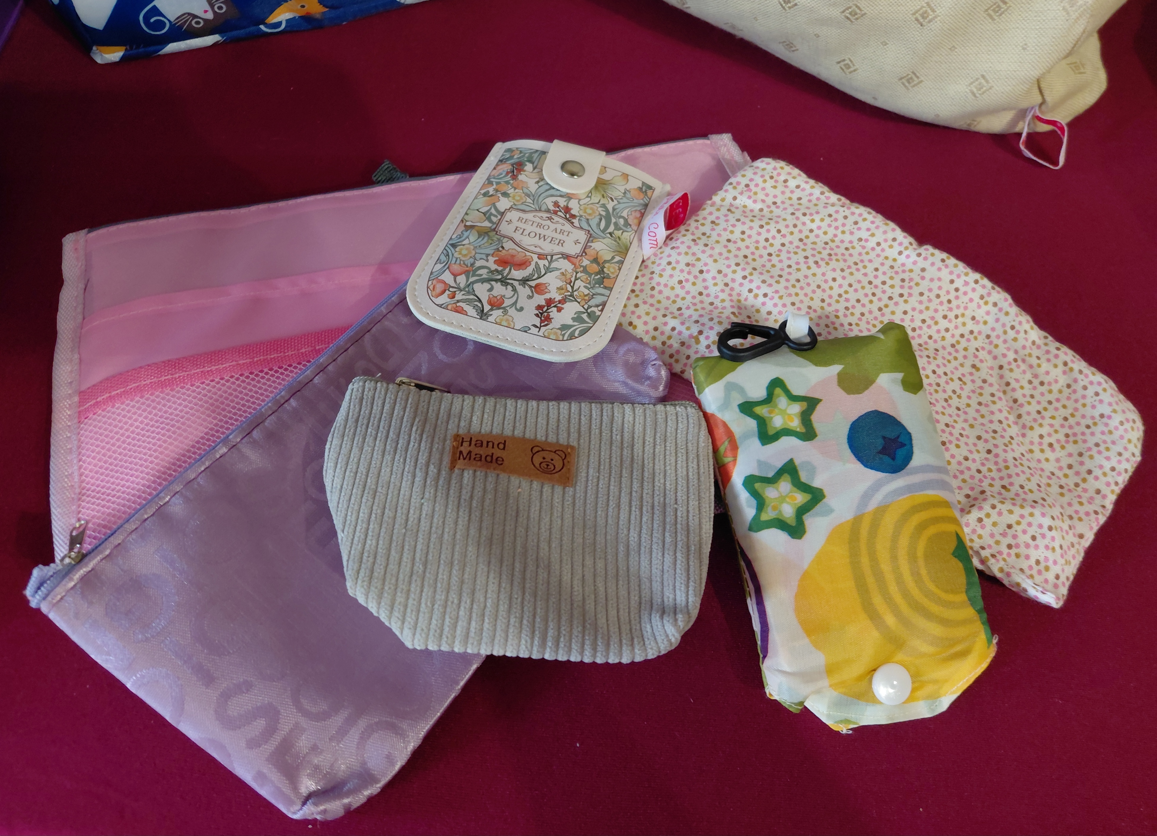 Bag & purse bundle - linen & thai silk set