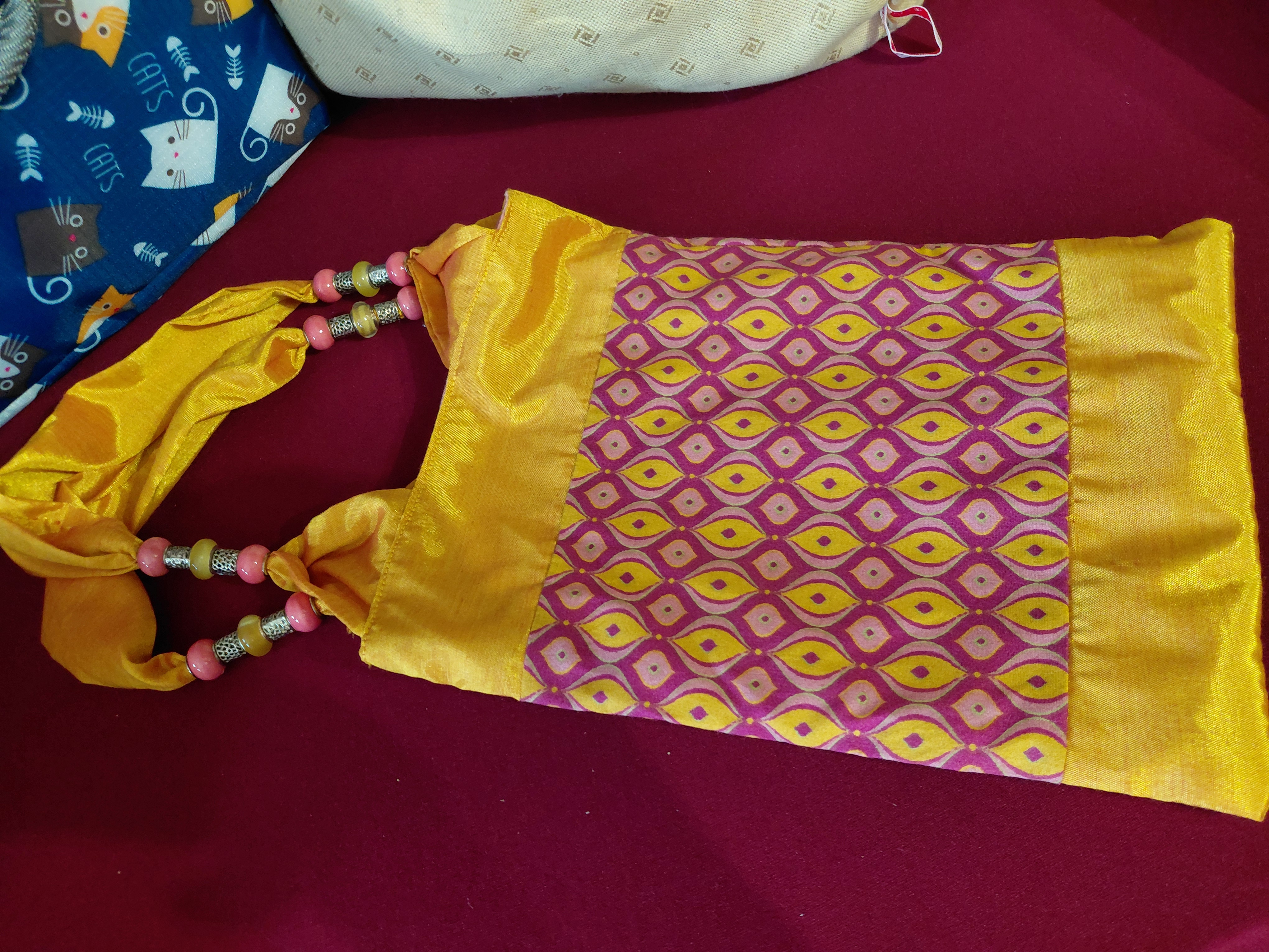 Bag & purse bundle - linen & thai silk set