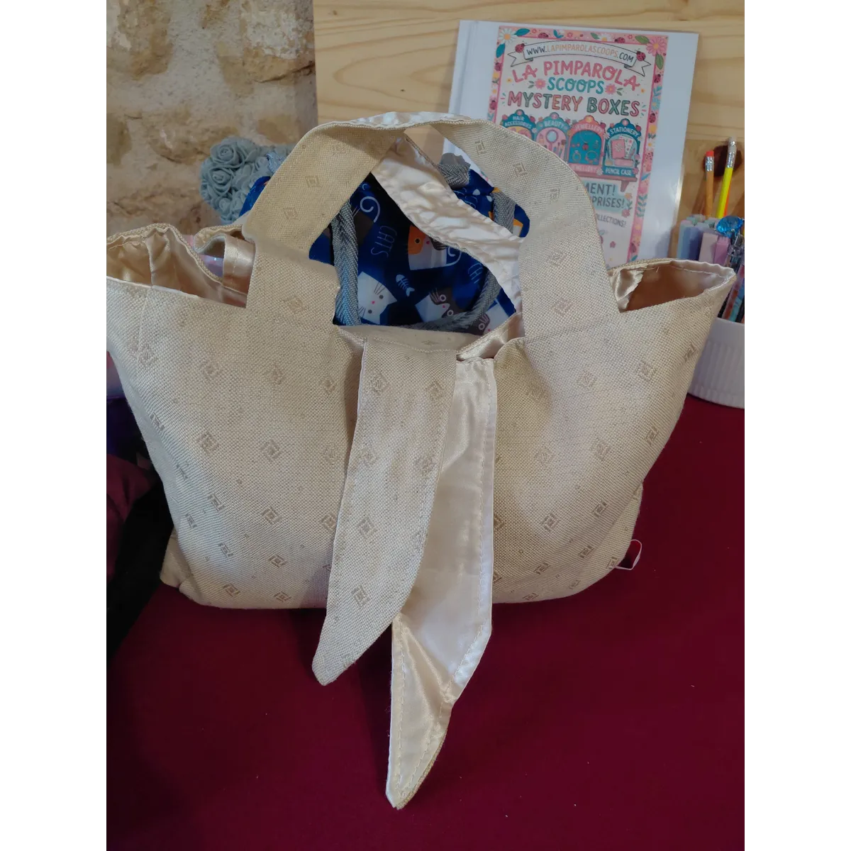 Bag & purse bundle - linen & thai silk set