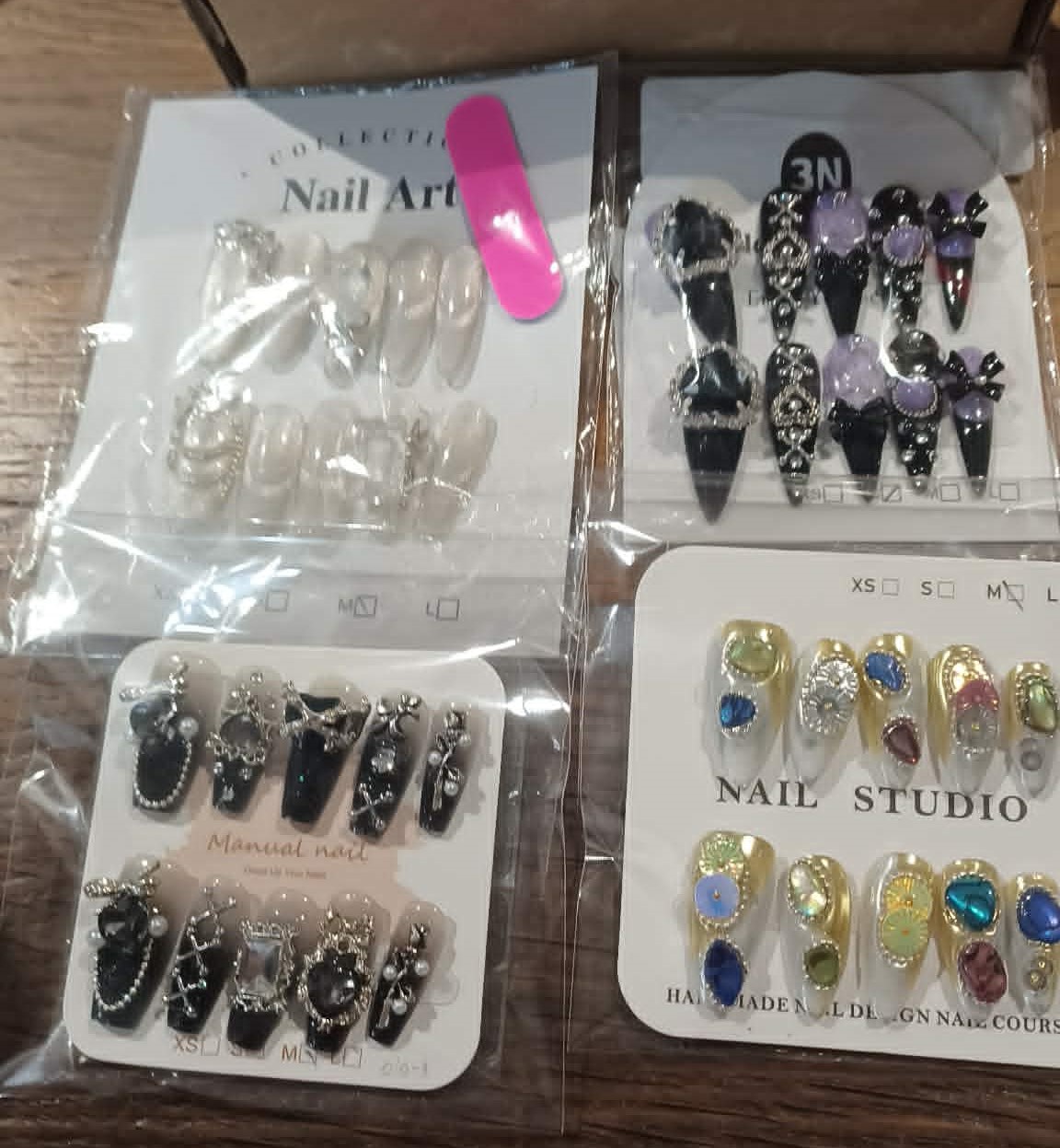Boxed Nail bundle - 3d crystals &silver