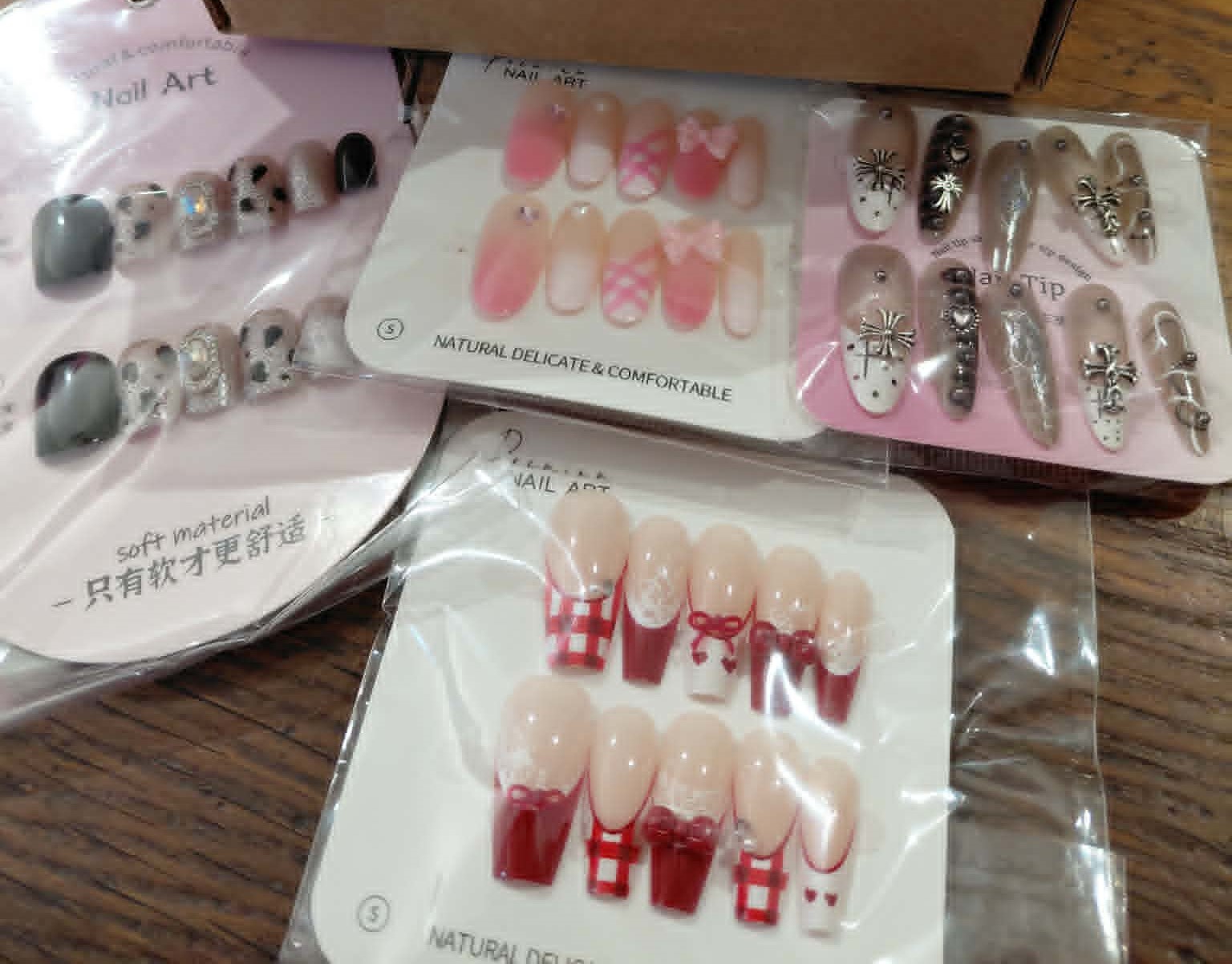 Boxed press on nail bundle - 3d elements