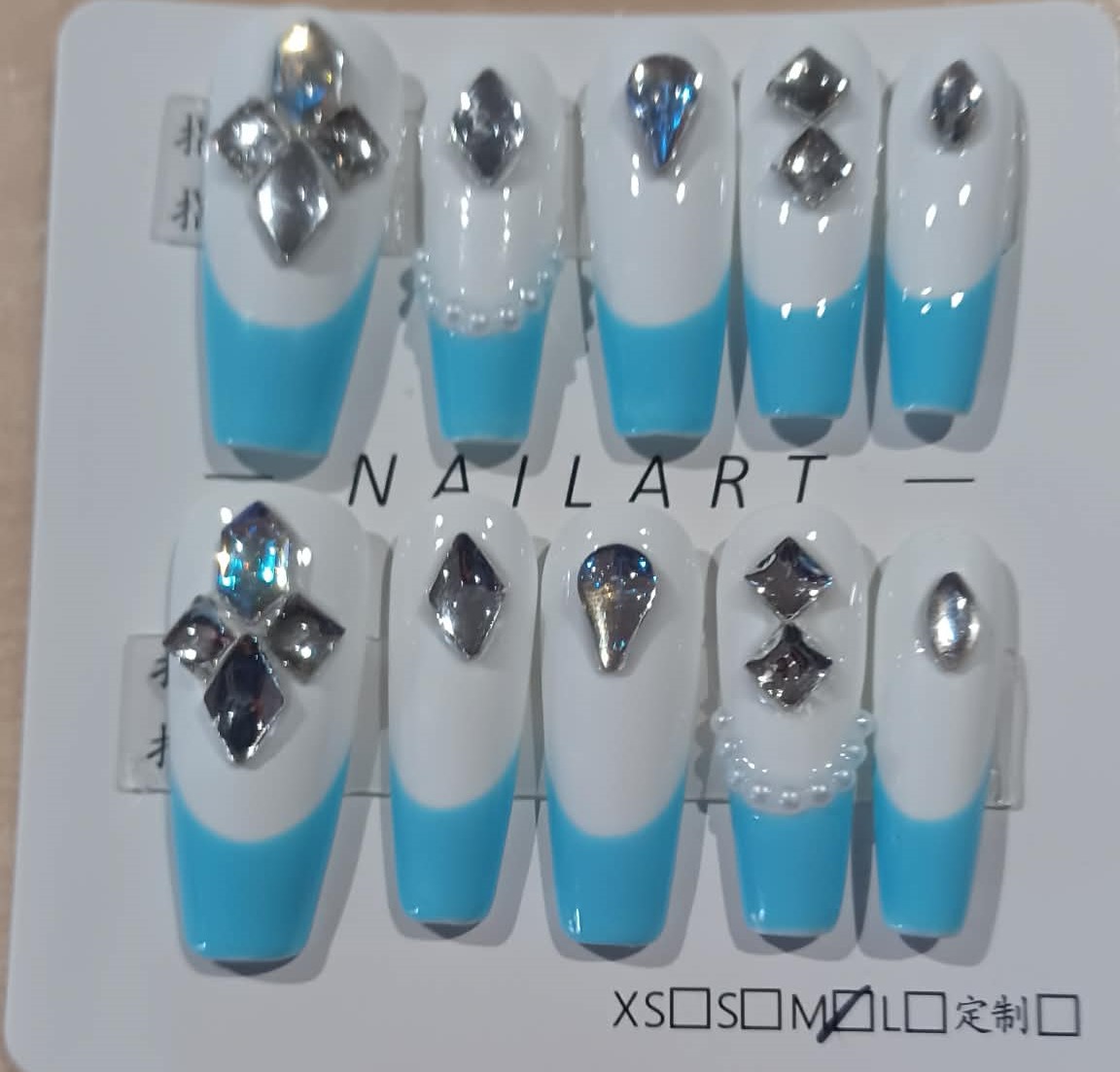 ADD ON Set of 10 handfinished press on nails plus care pack
